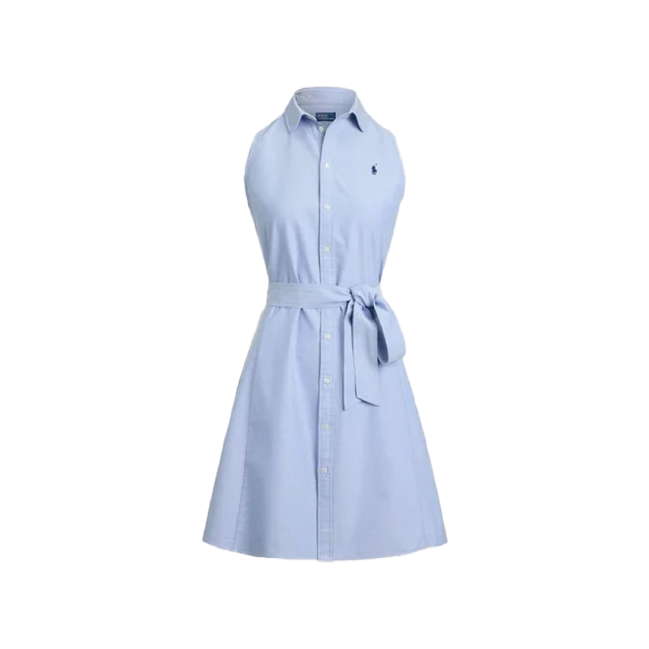 Polo Ralph Lauren Oxford Belted Sleeveless Shirtdress - Shirt dress-02