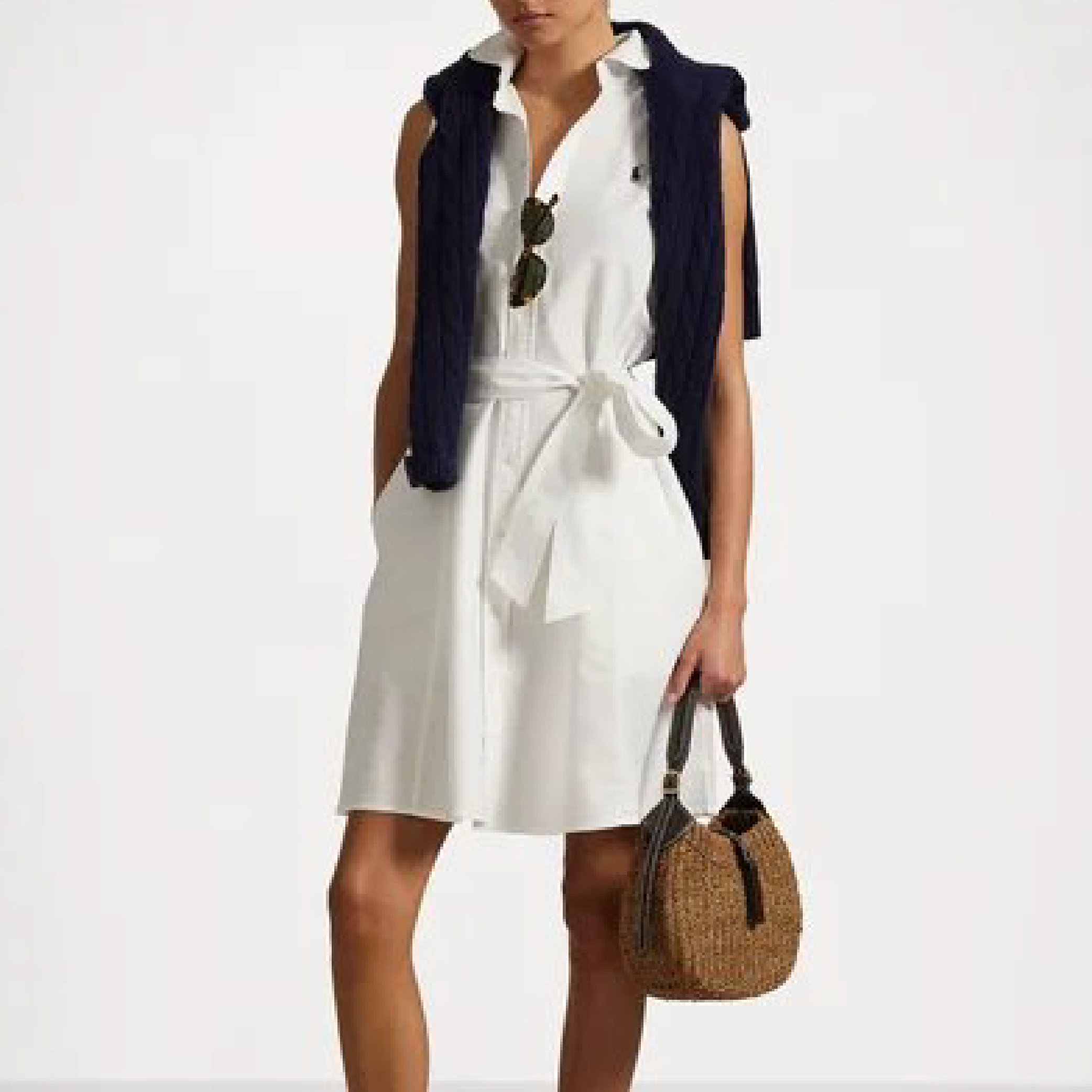 Polo Ralph Lauren Oxford Belted Sleeveless Shirtdress - Shirt dress-08