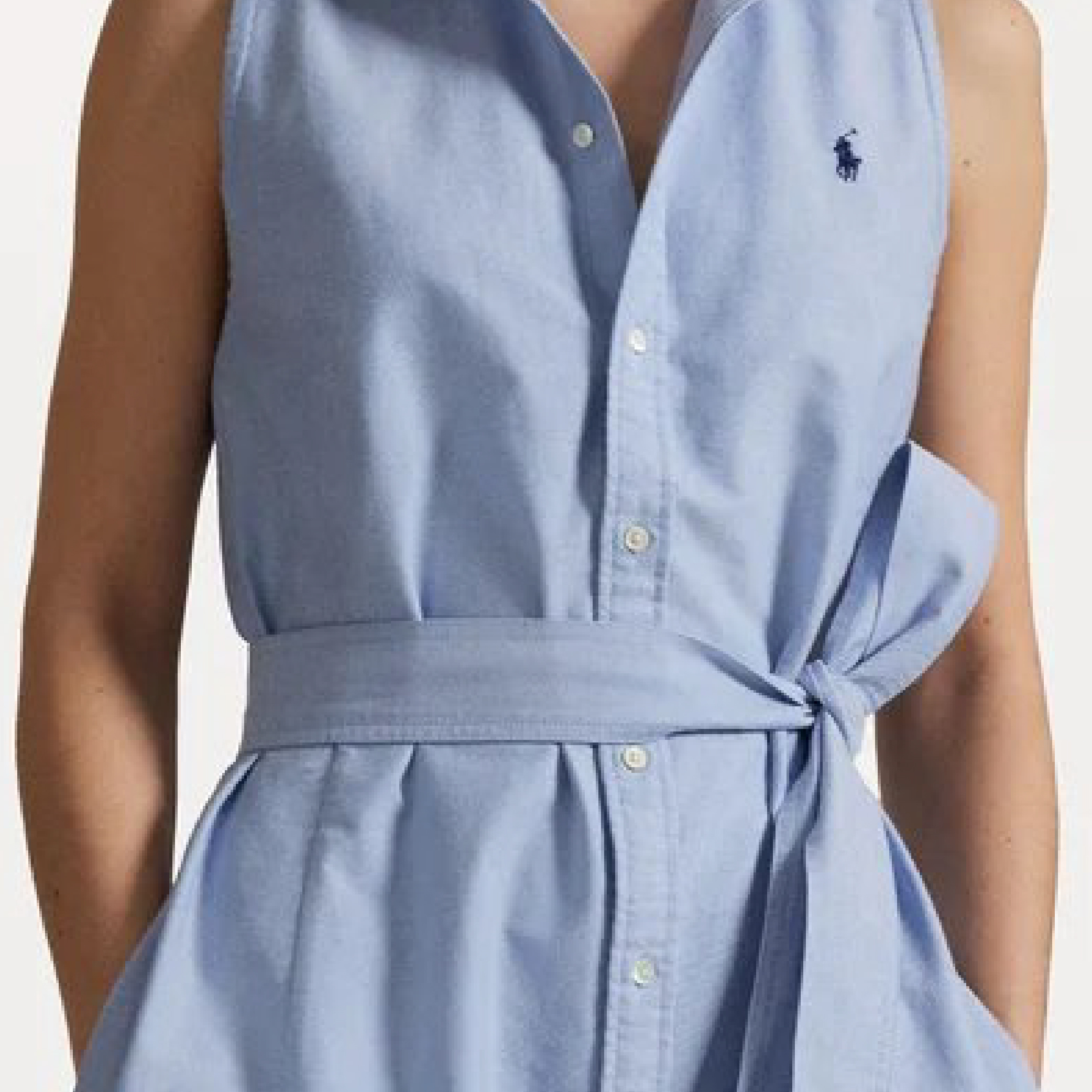 Polo Ralph Lauren Oxford Belted Sleeveless Shirtdress - Shirt dress-04