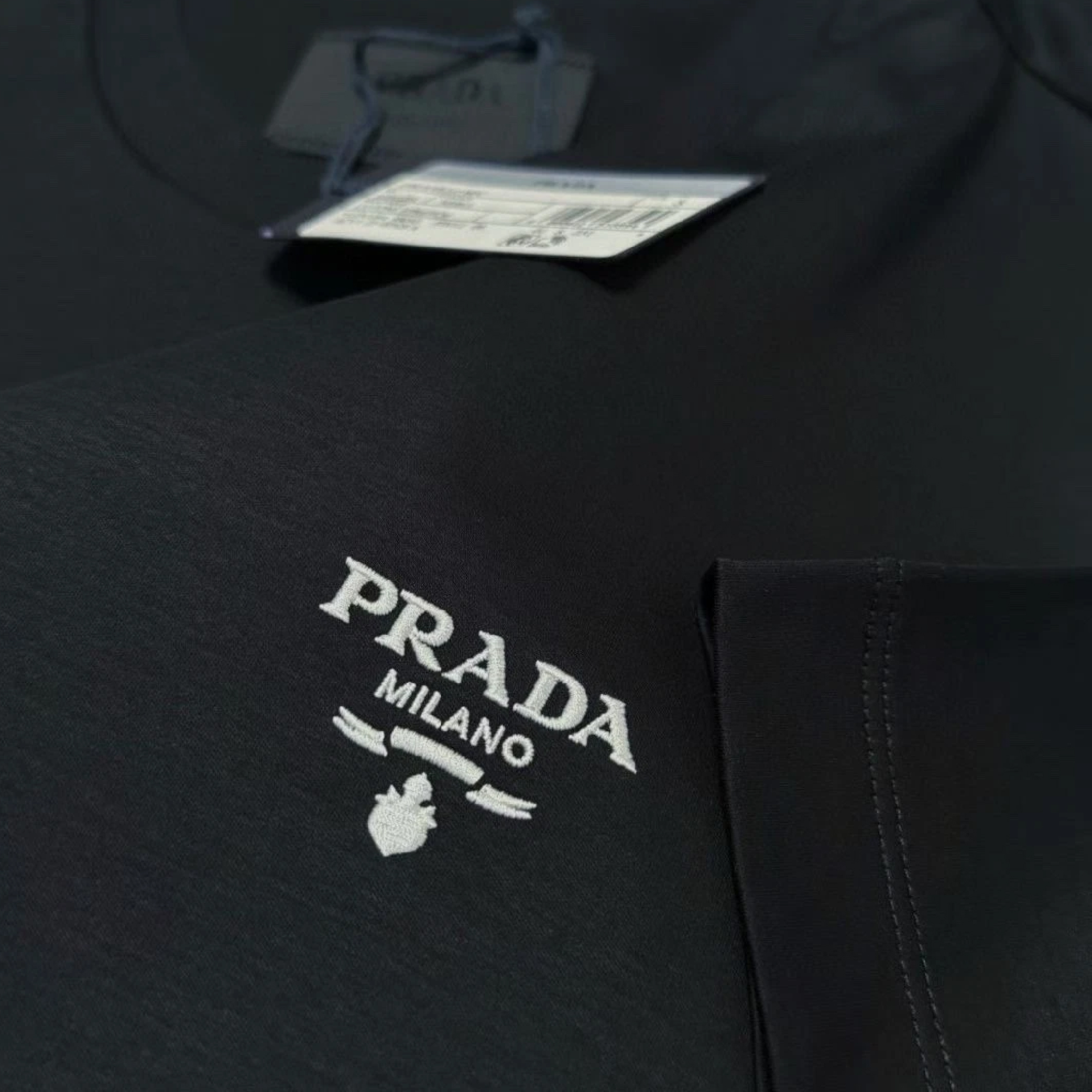 Prada embroidered logo pima cotton tee-05
