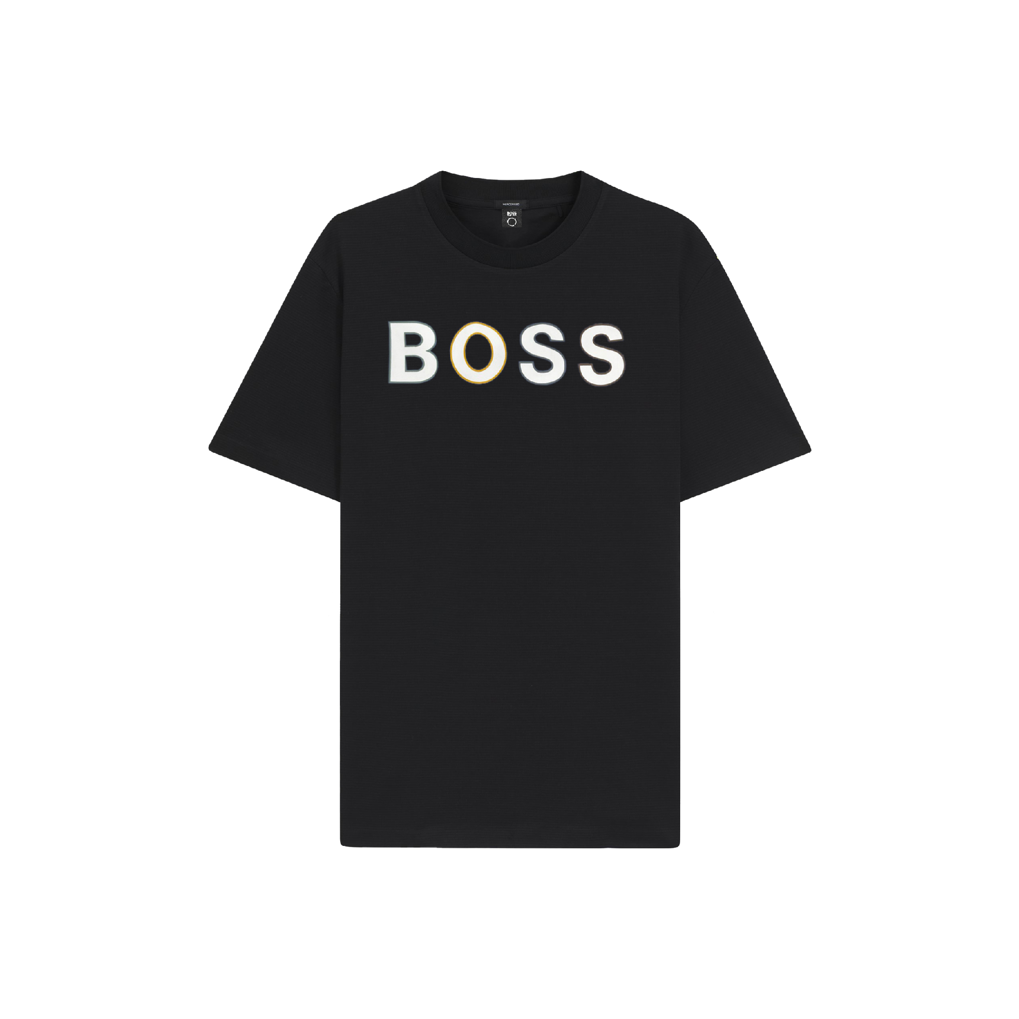 Hugo Mercerised-cotton T-shirt with micro pattern-01