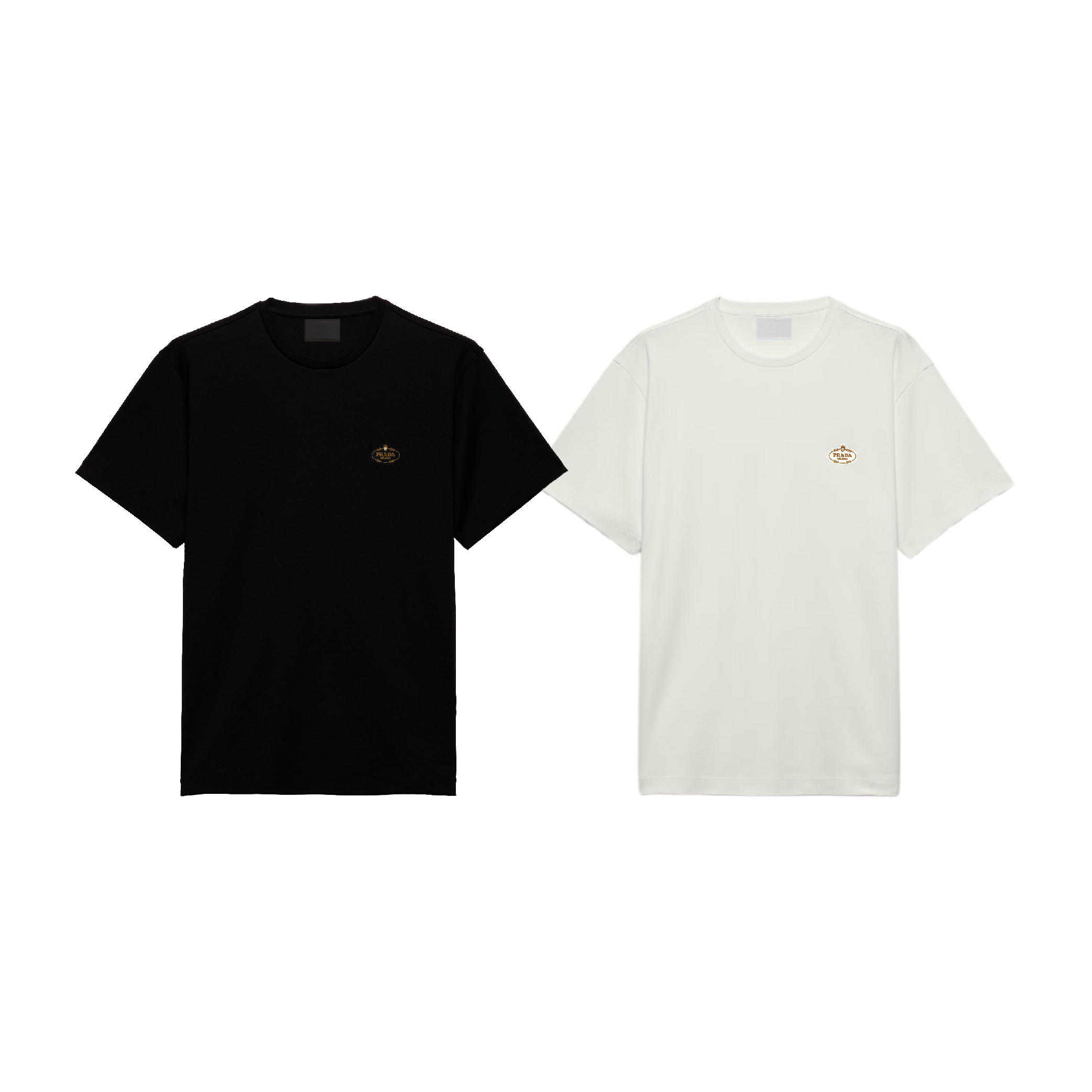 Prada Gold Circle Embroidered Logo Tee-03