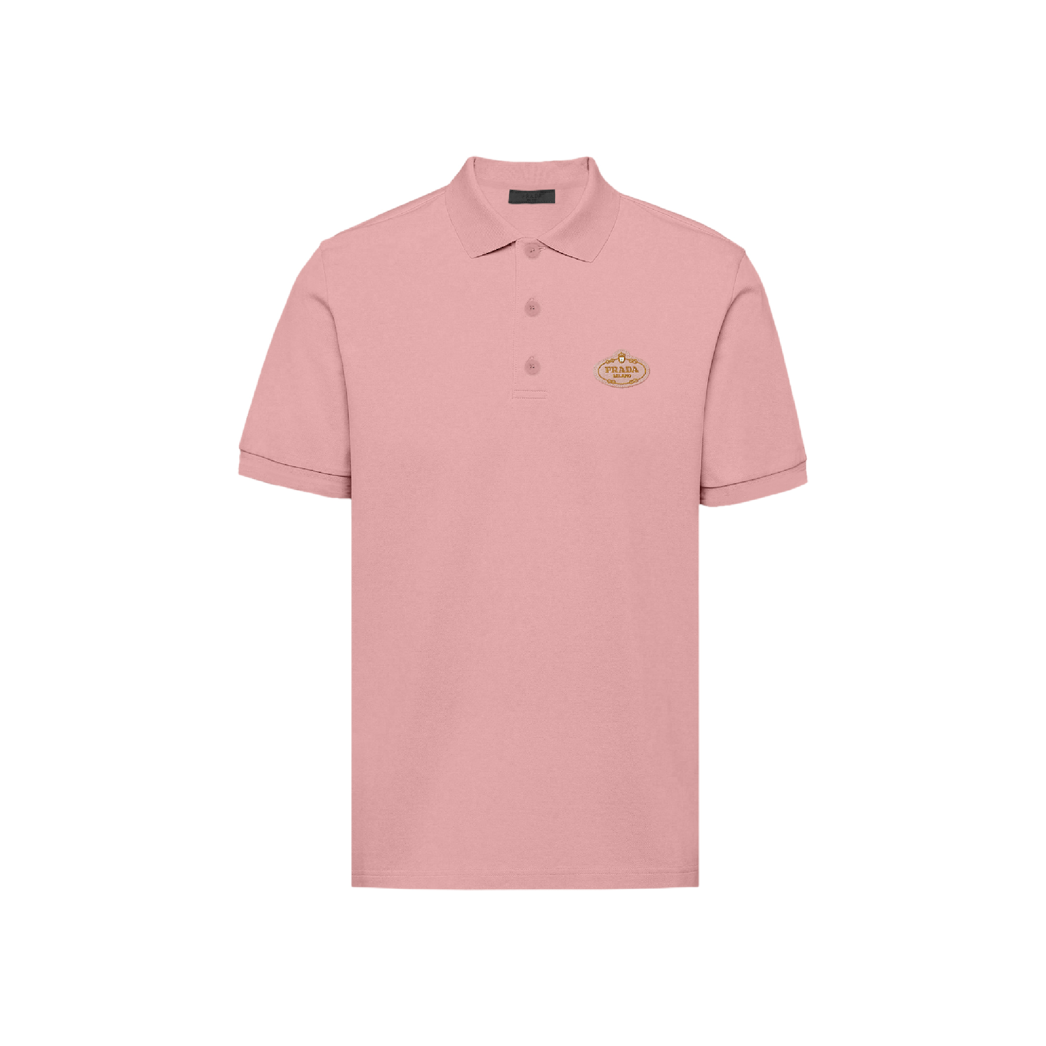 Prada Gold circle embroidered logo polo-04