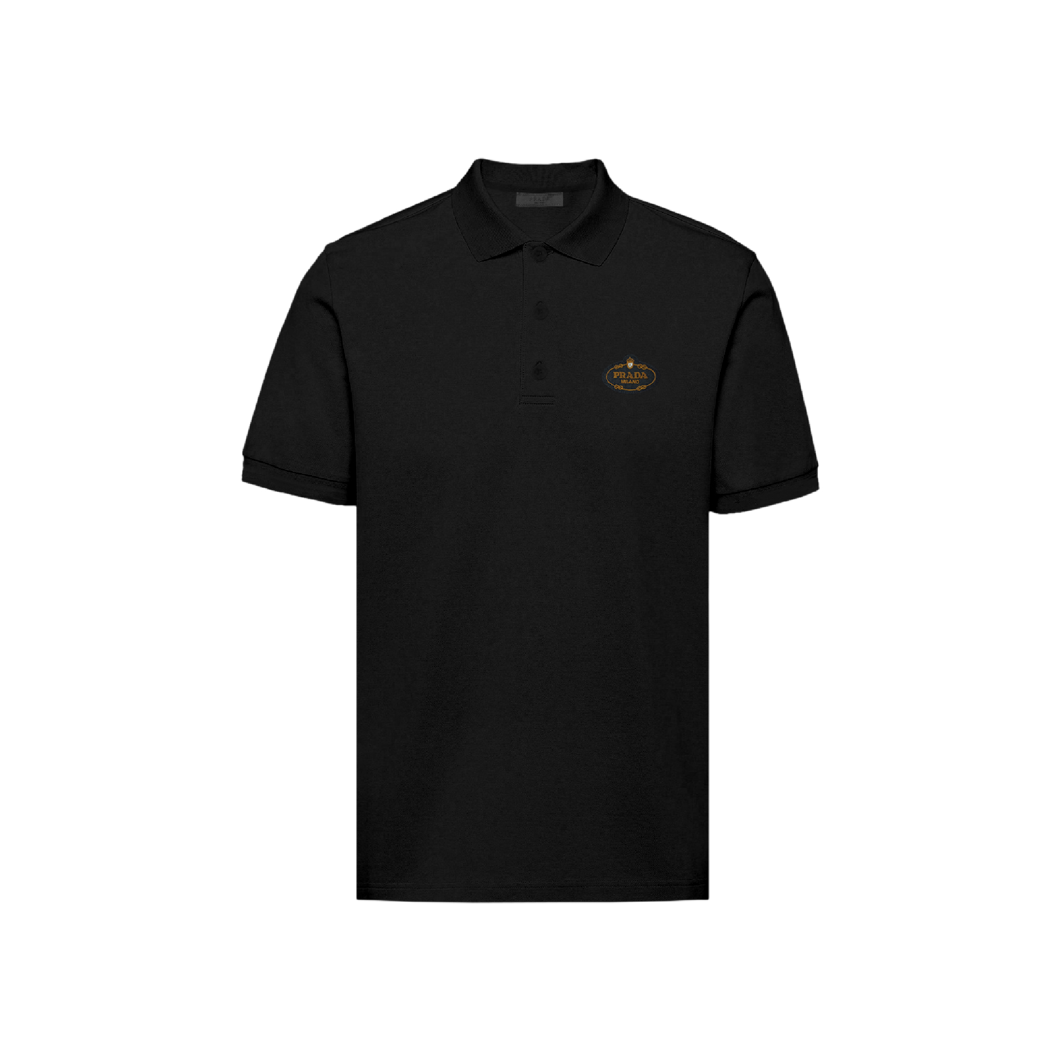 Prada Gold circle embroidered logo polo-01