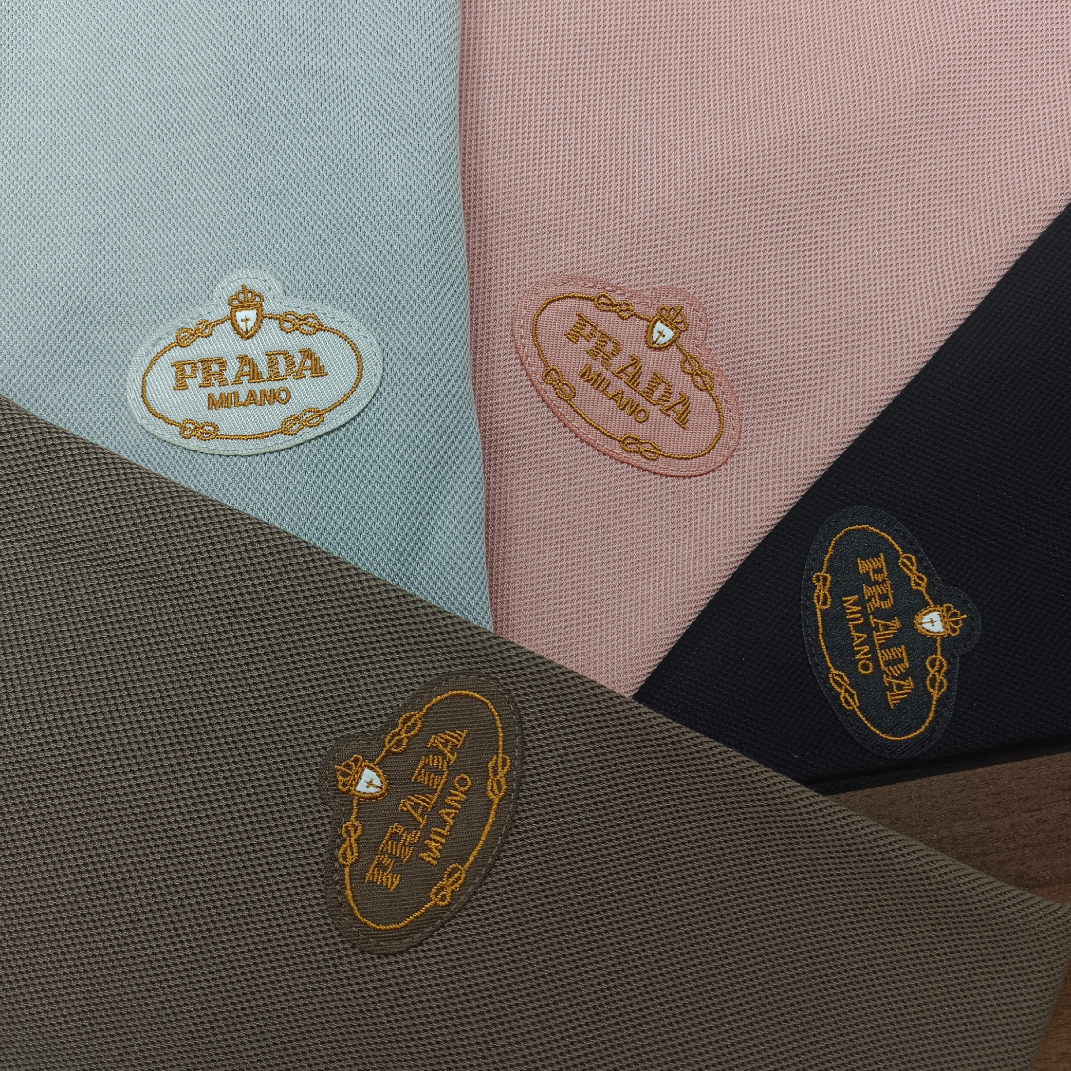 Prada Gold circle embroidered logo polo-06