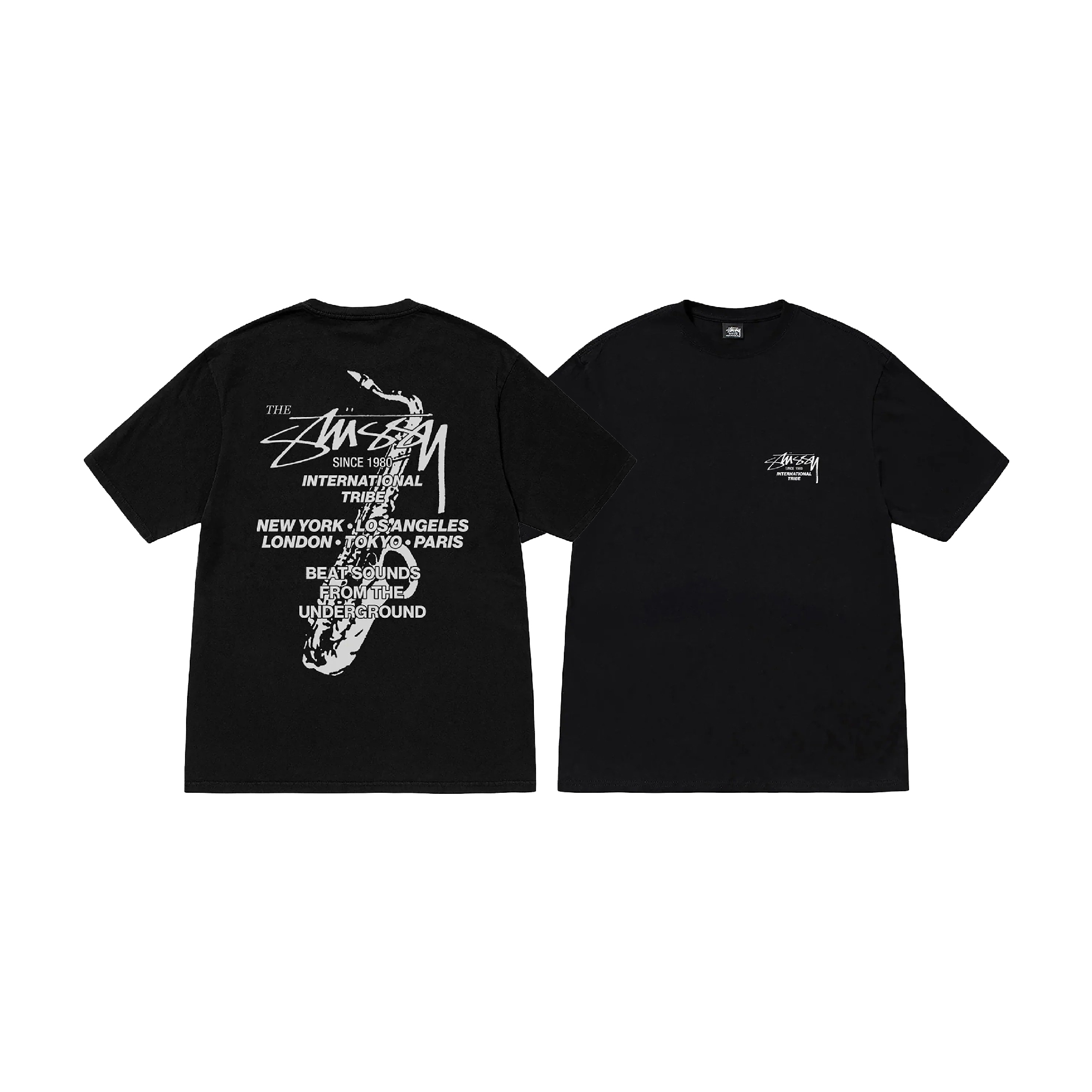 Stüssy Beat Sounds Pigment Dyed Tee Black (FW24)-01