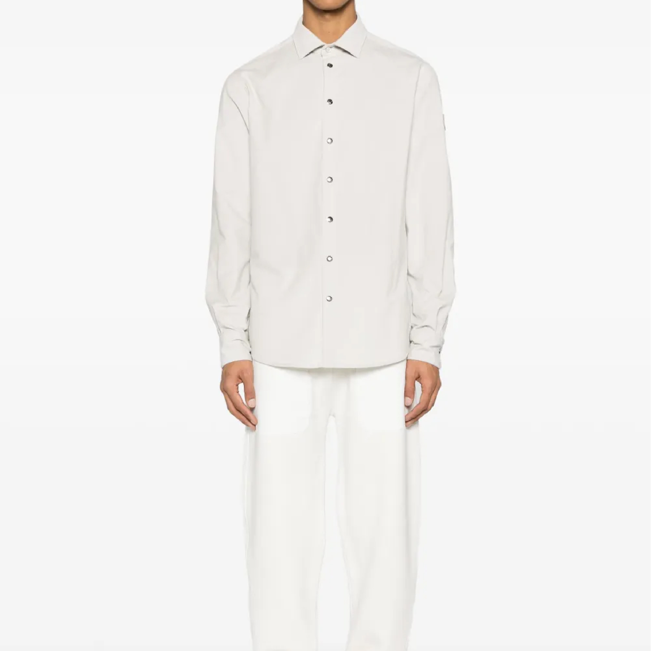 Moncler Corduroy Stripe Long Sleeve Collar Shirt-05