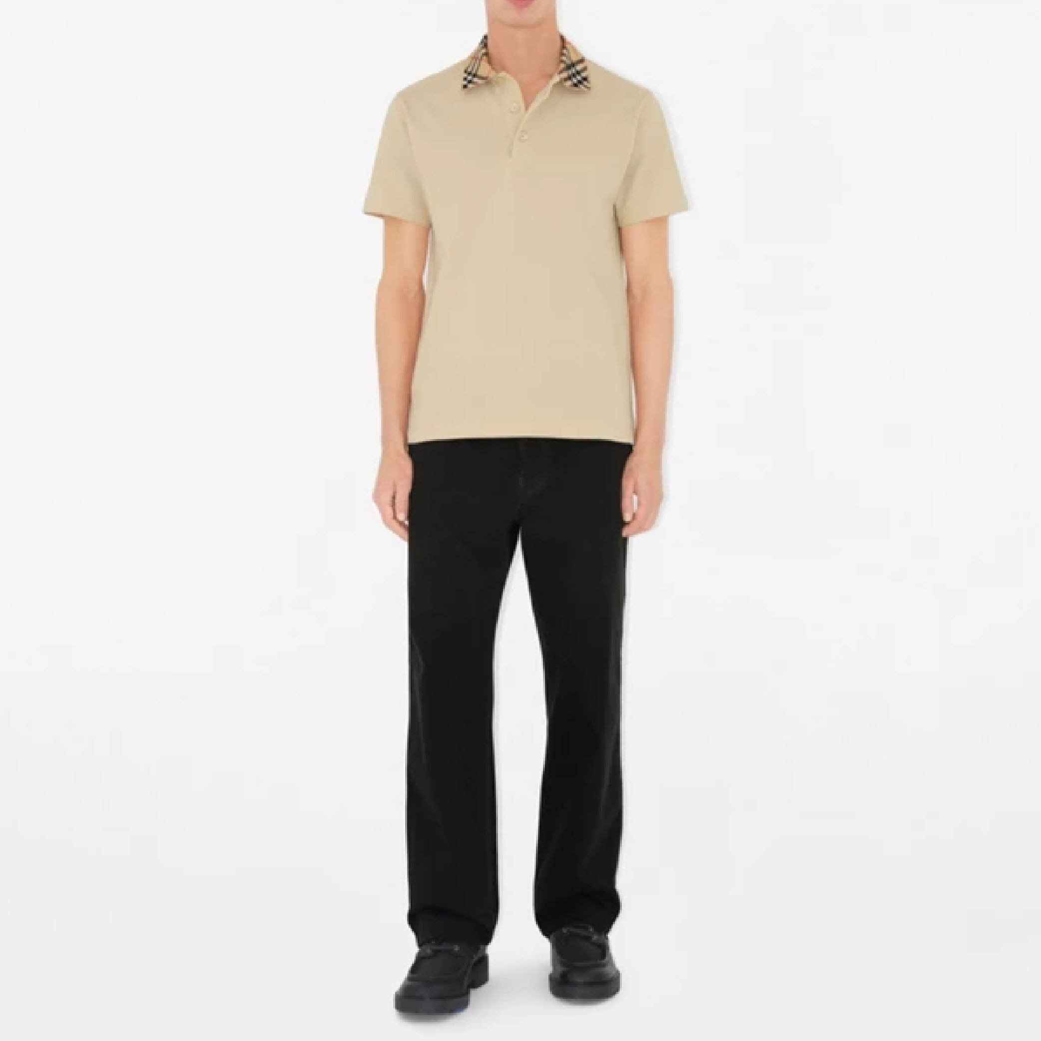Burberry special check collar polo shirt-07
