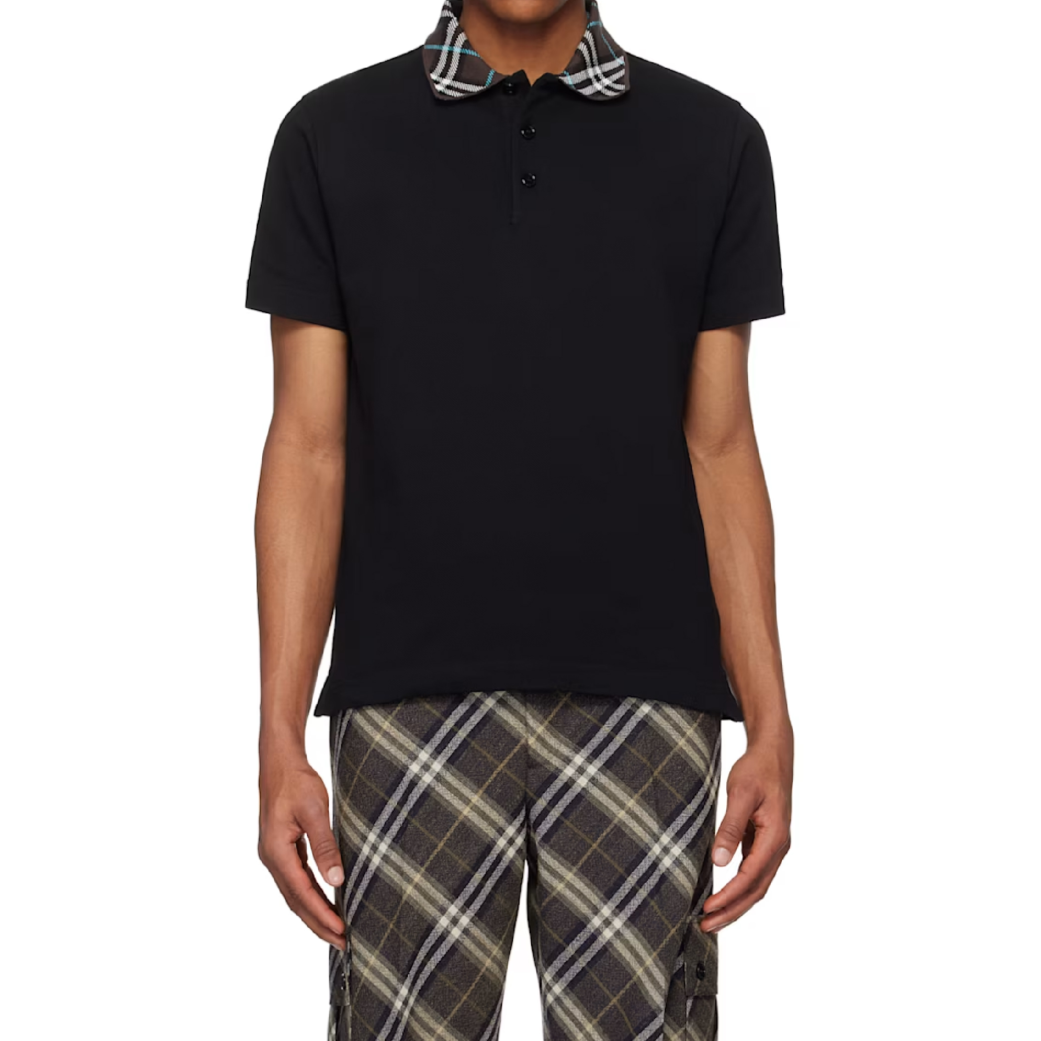 Burberry special check collar polo shirt-05