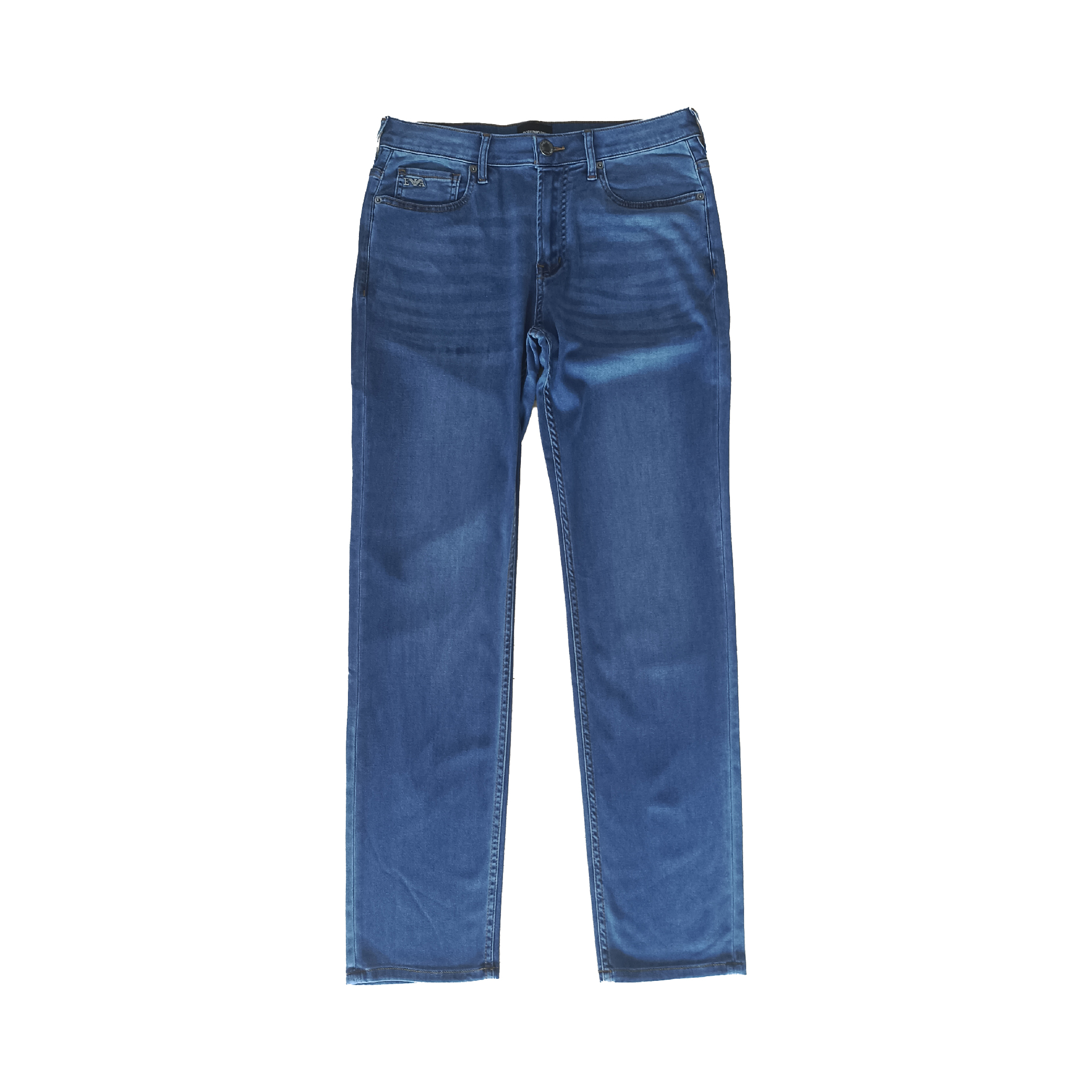 Emporio Armani SS25 Sea Blue Washed Denim Jeans-02