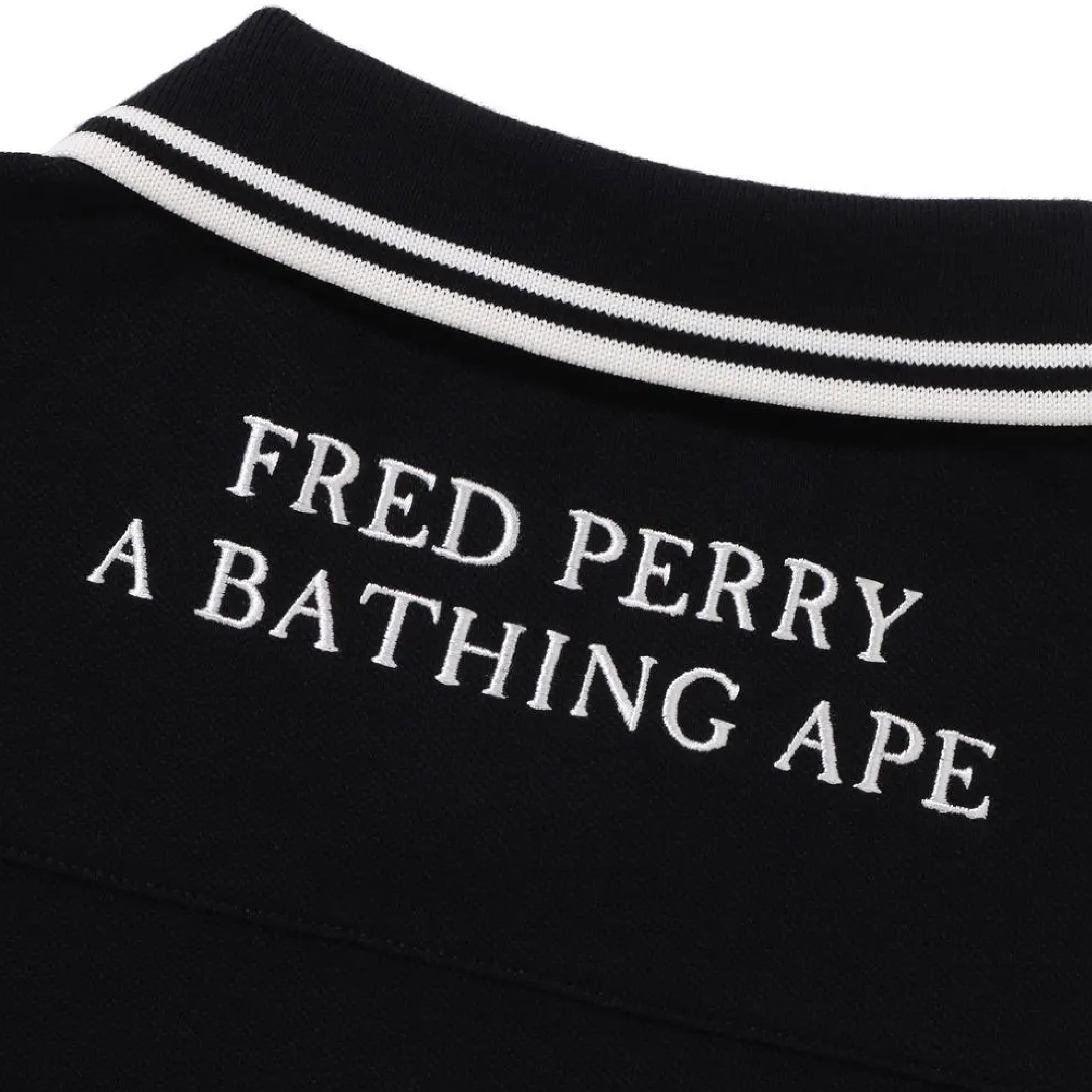 Bathing Ape X Fred Perry Black Camo Polo Tee-05