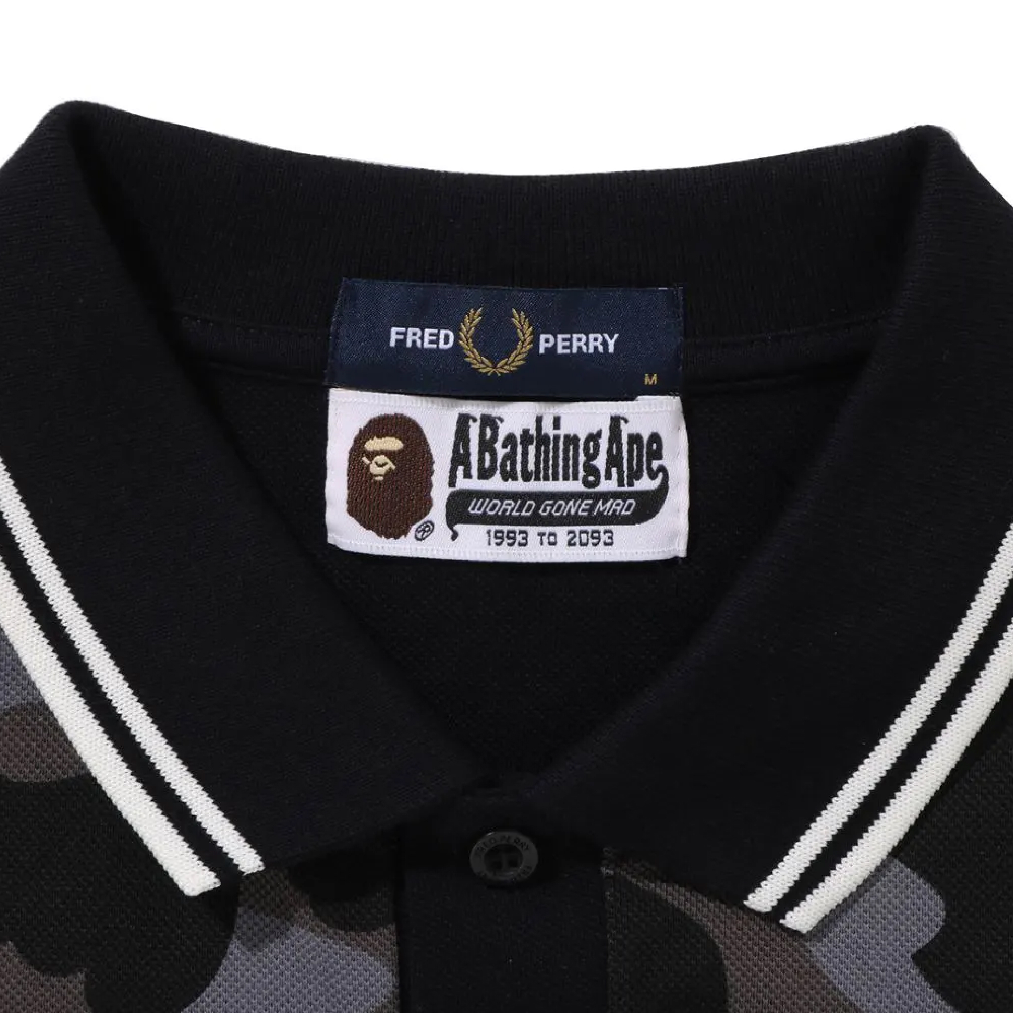 Bathing Ape X Fred Perry Black Camo Polo Tee-04