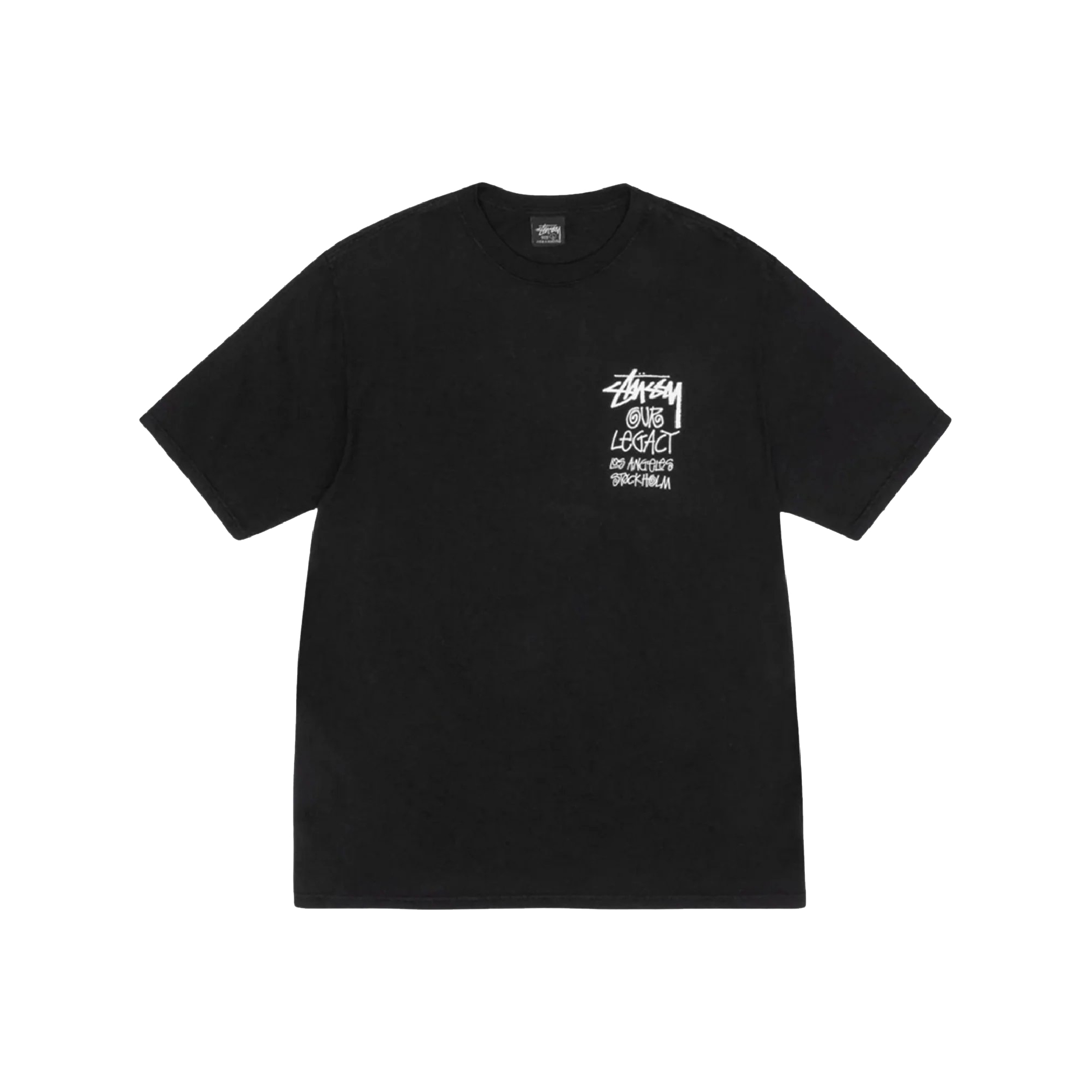 Stüssy x Our Legacy Work Shop 8 Ball Yin Yang Pigment Dyed Tee Black (FW24)-03