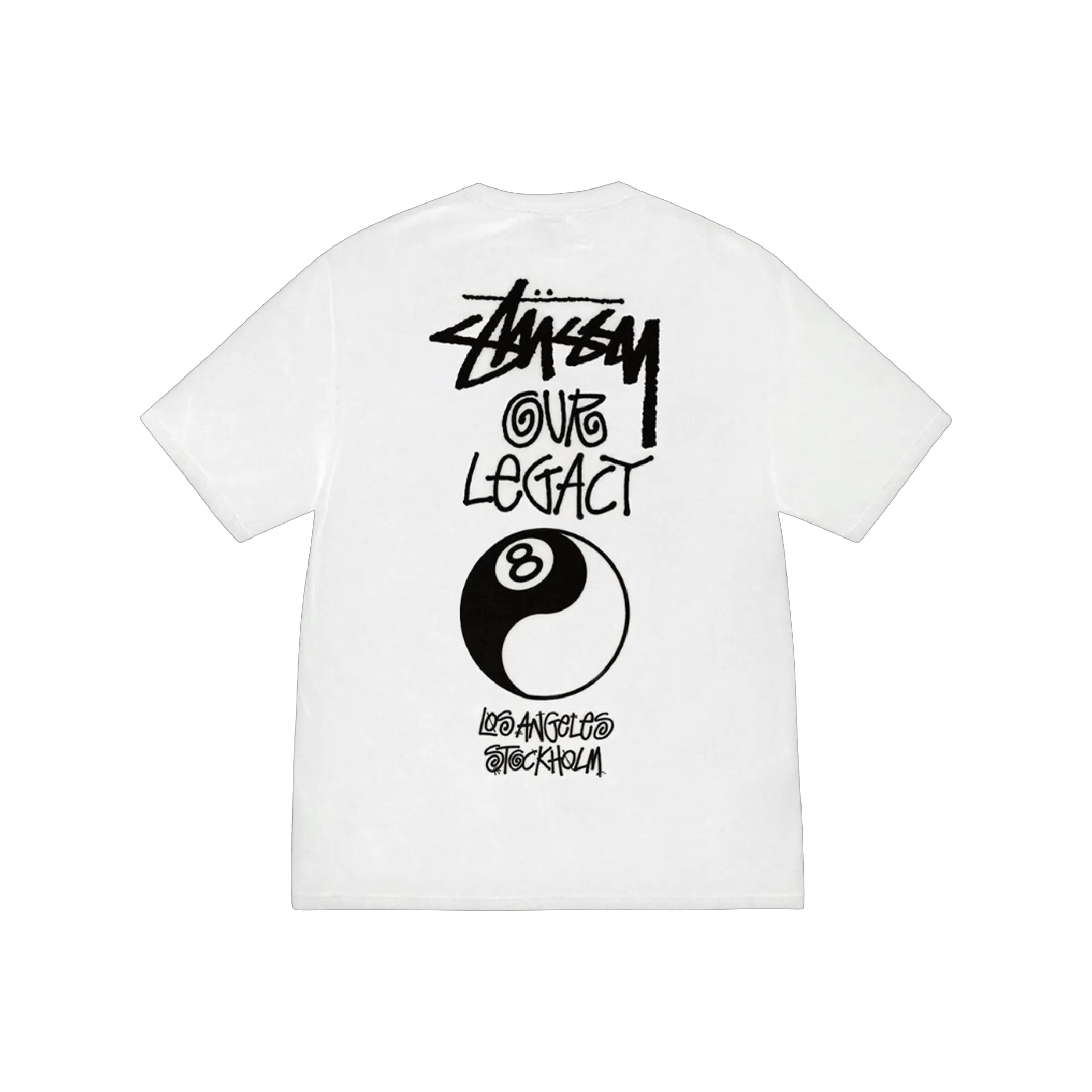 Stüssy x Our Legacy Work Shop 8 Ball Yin Yang Pigment Dyed Tee Black (FW24)-06