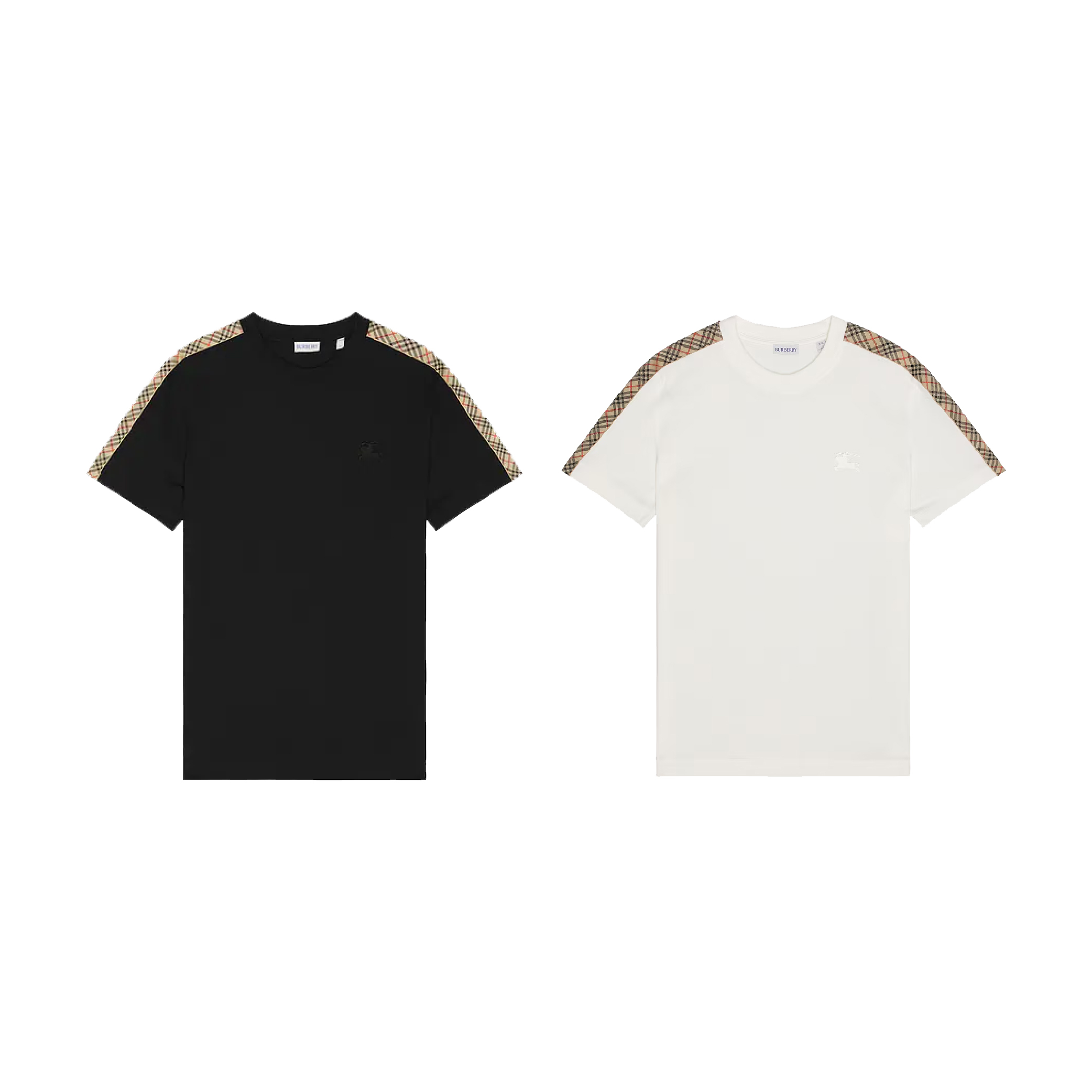 Burberry checkered-trim cotton T-shirt-03