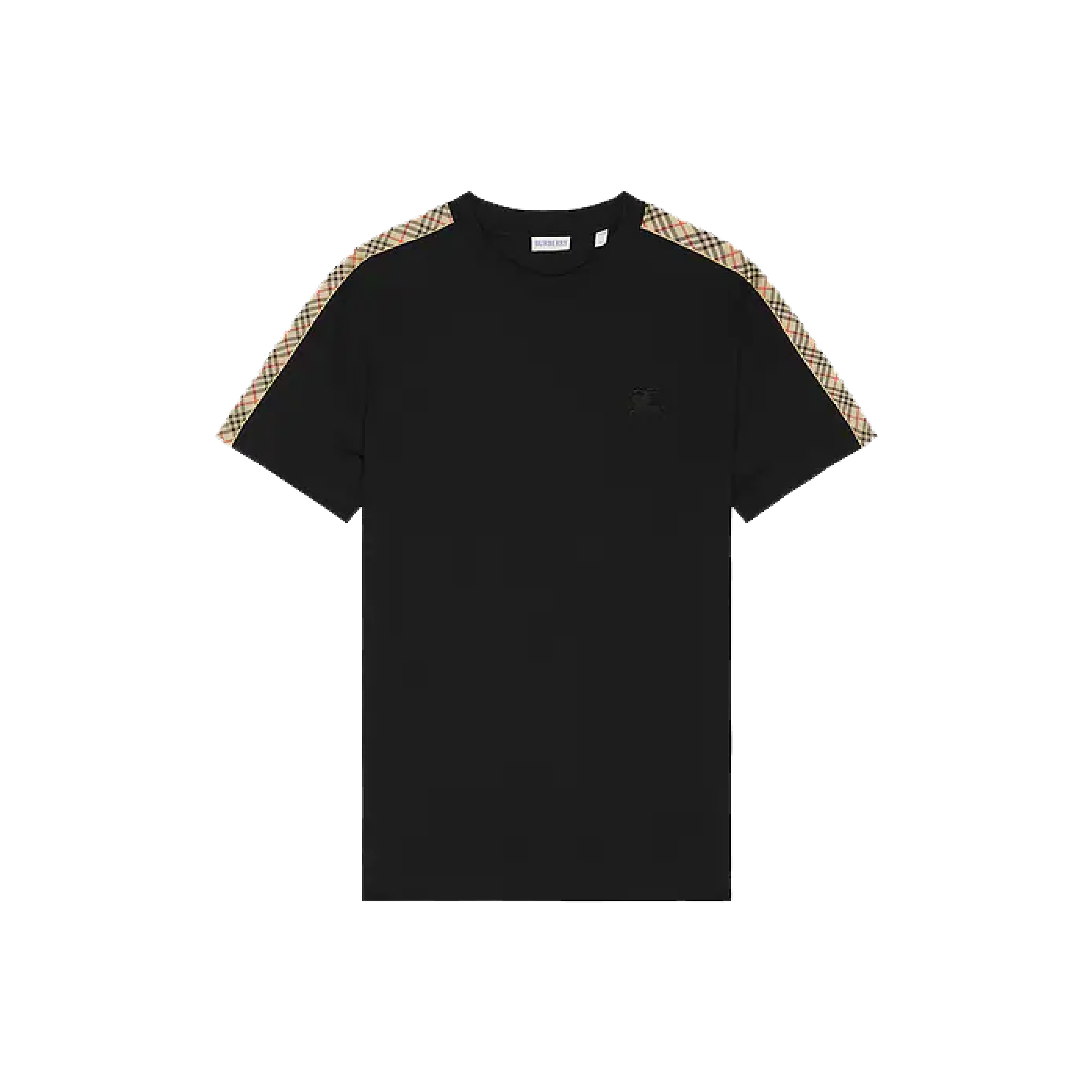 Burberry checkered-trim cotton T-shirt-01