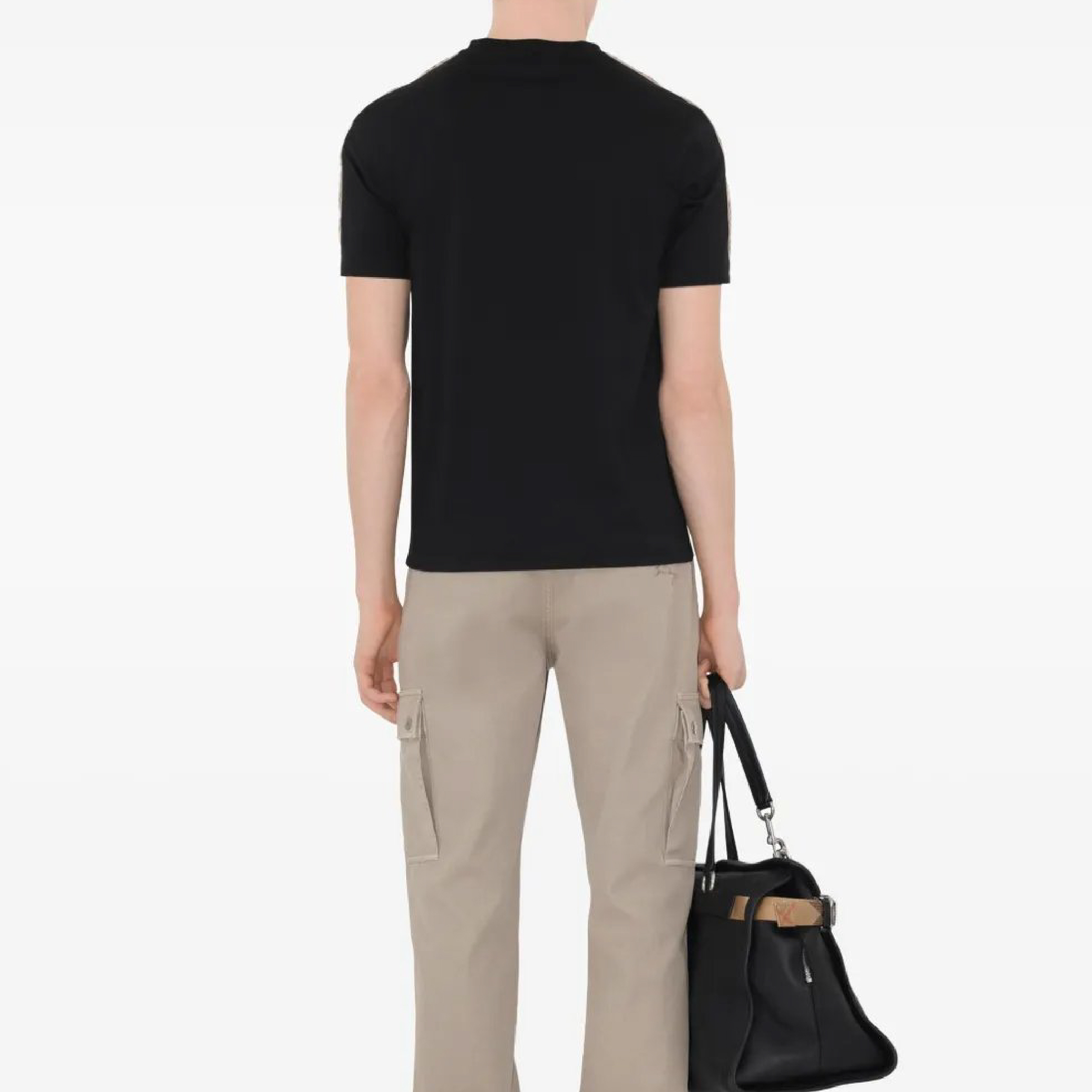 Burberry checkered-trim cotton T-shirt-06