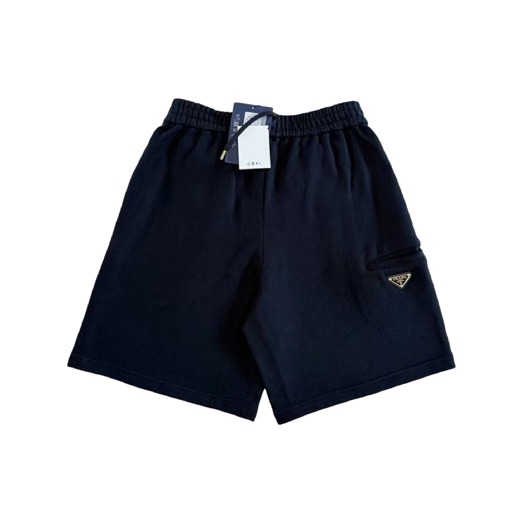 Prada Triangle Gold Metal Logo Bermudas Shorts-04