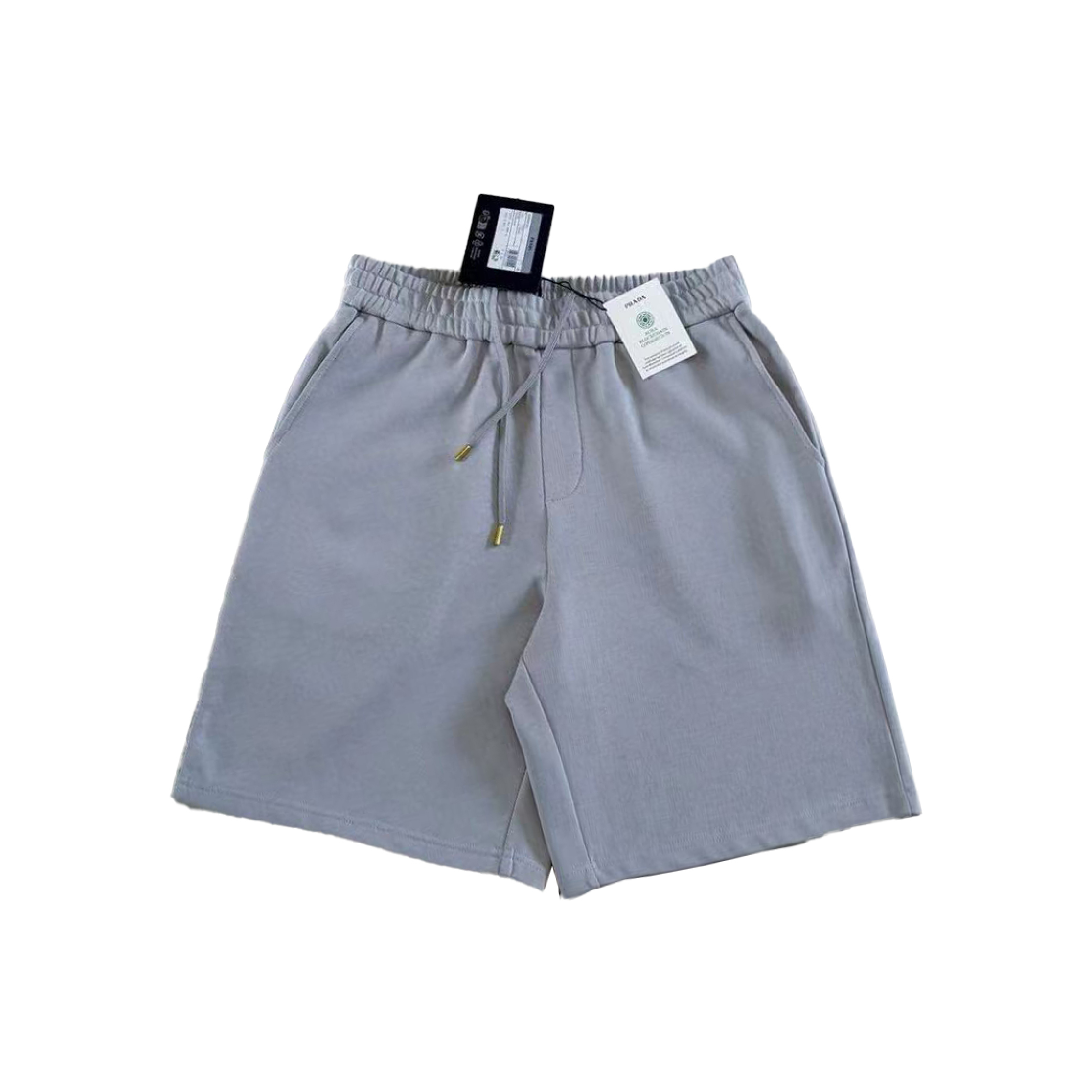 Prada Triangle Gold Metal Logo Bermudas Shorts-06