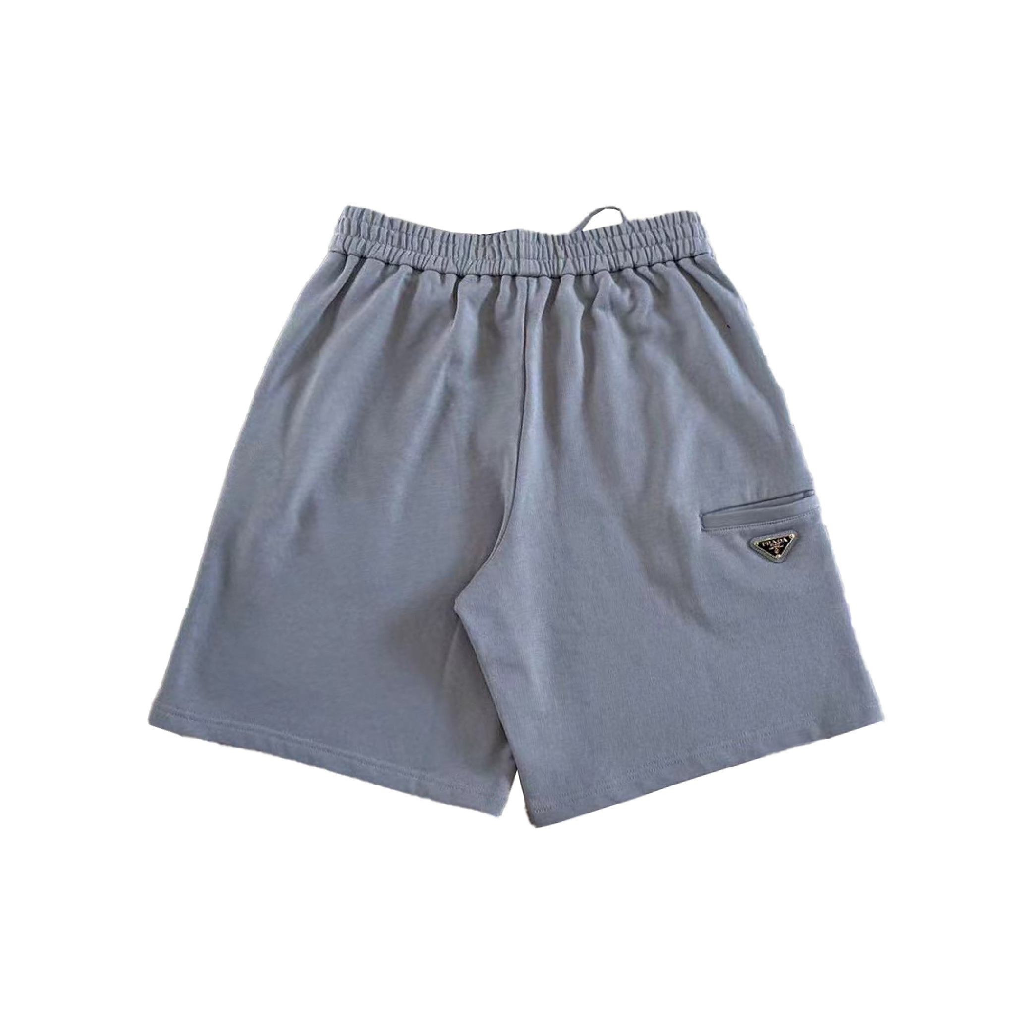 Prada Triangle Gold Metal Logo Bermudas Shorts-07