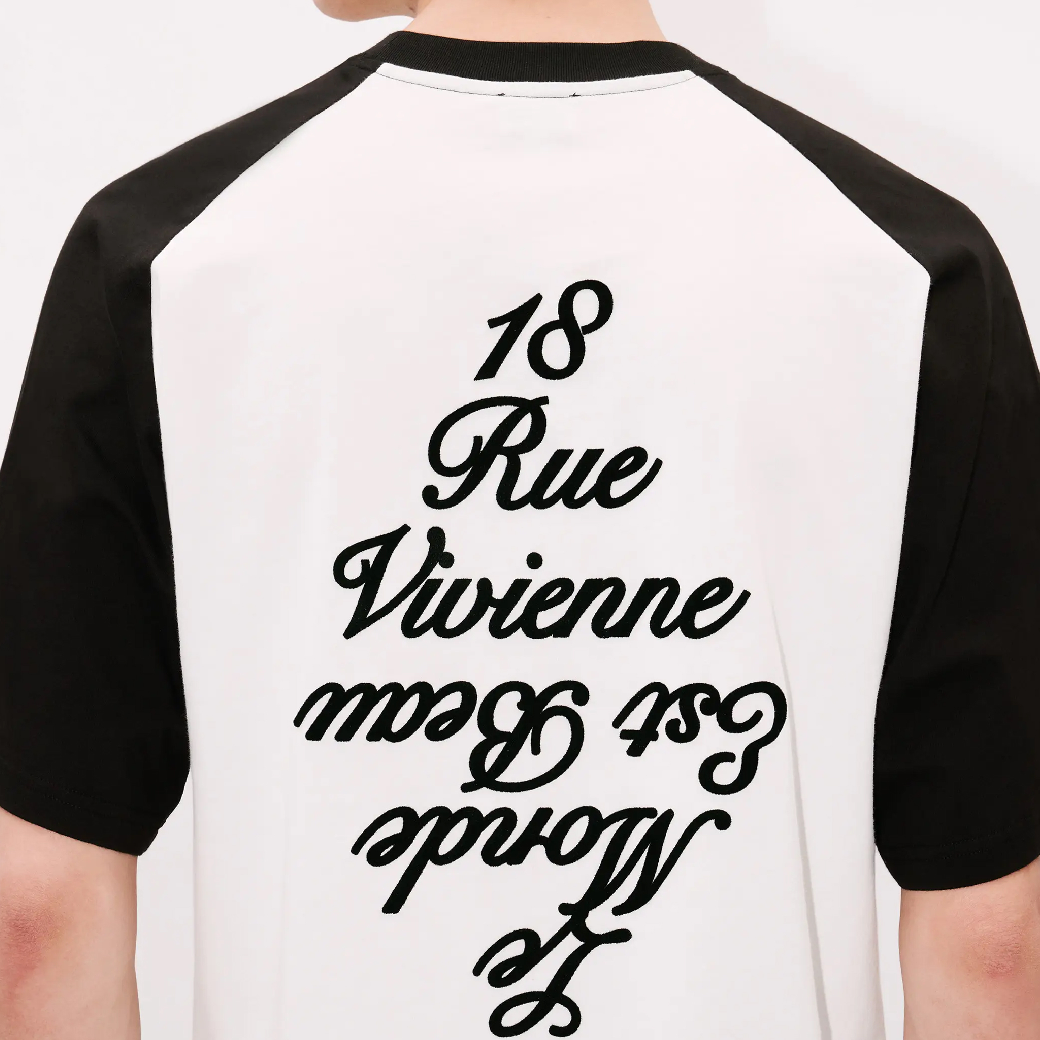 Kenzo Varsity Contrast 18 Rue Vivenne Flocked Logo Tee-05