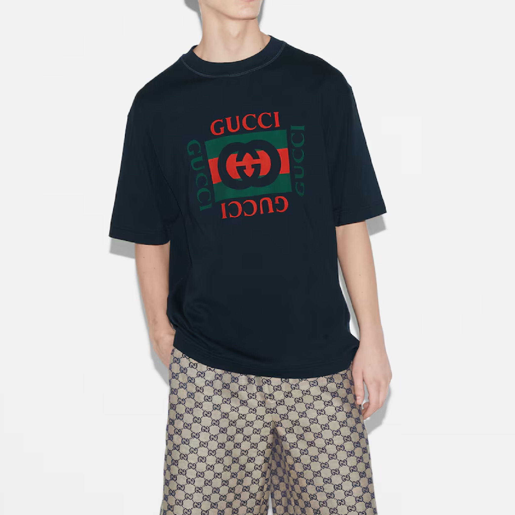 Gucci Logo Print Cotton Tee-06