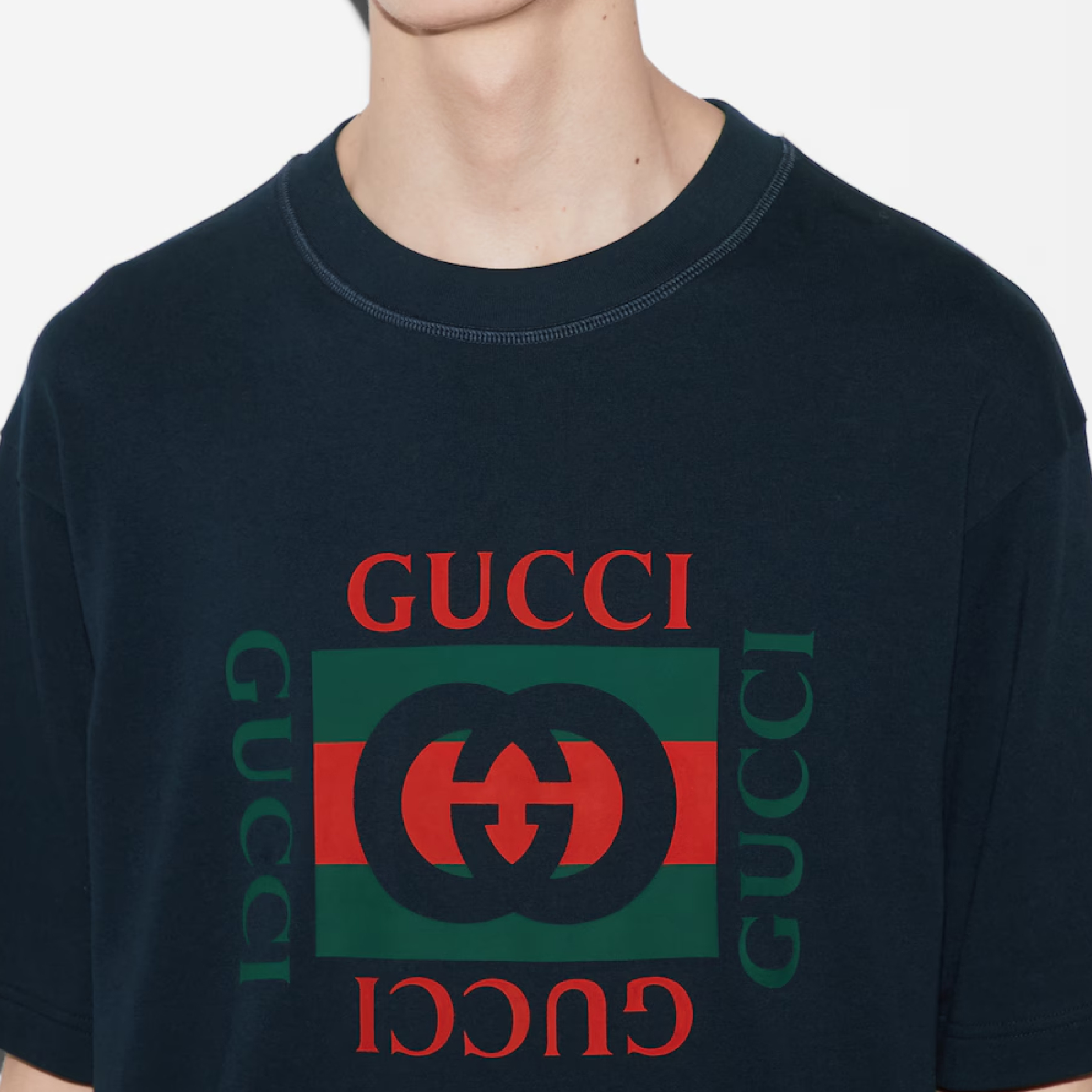 Gucci Logo Print Cotton Tee-05
