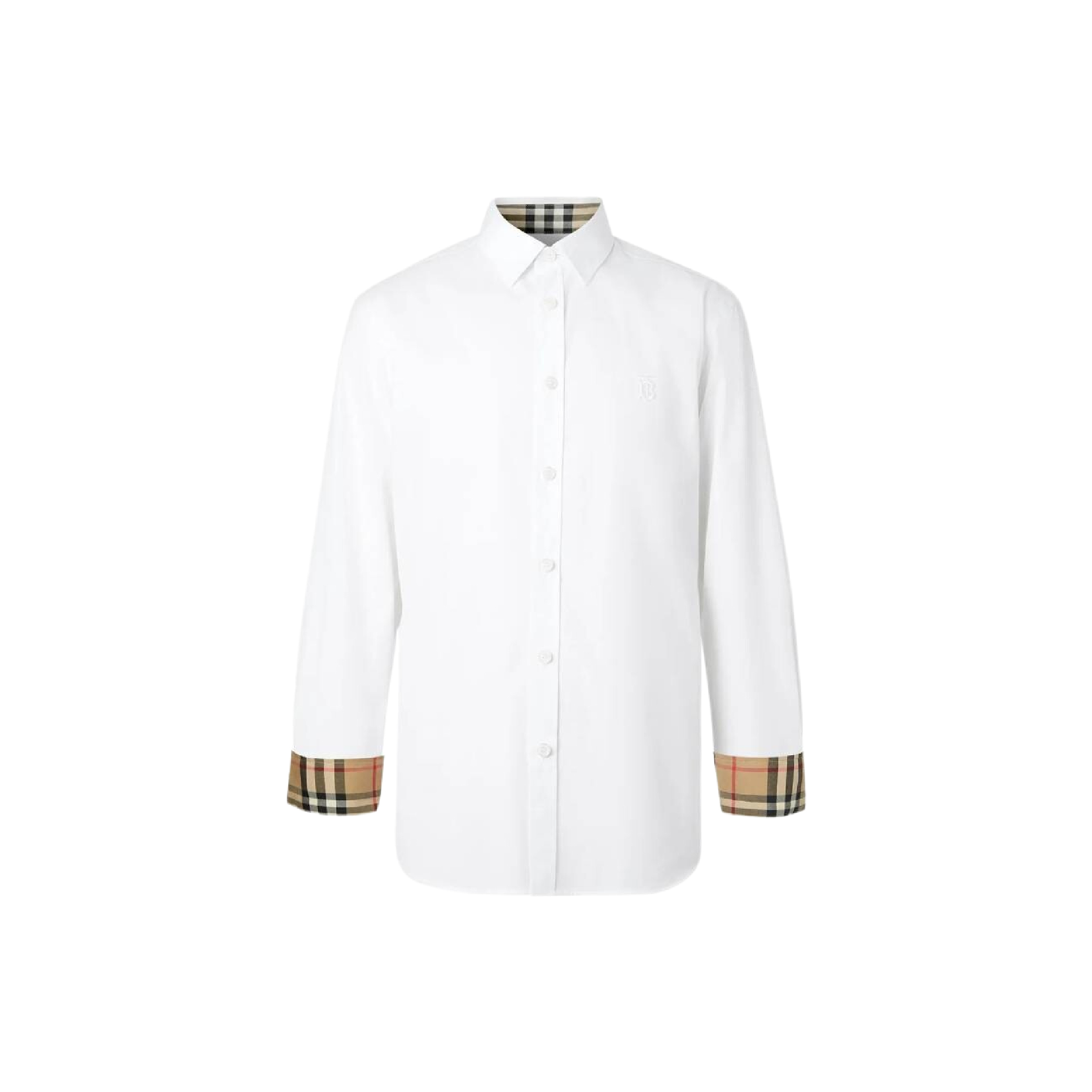 Burberry Monogram Motif Slim-Fit White LS Collar Shir-01