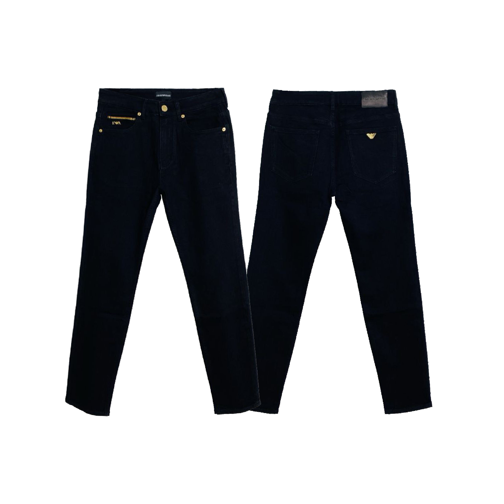 Emporio Armani Black Gold Logo Jeans-01