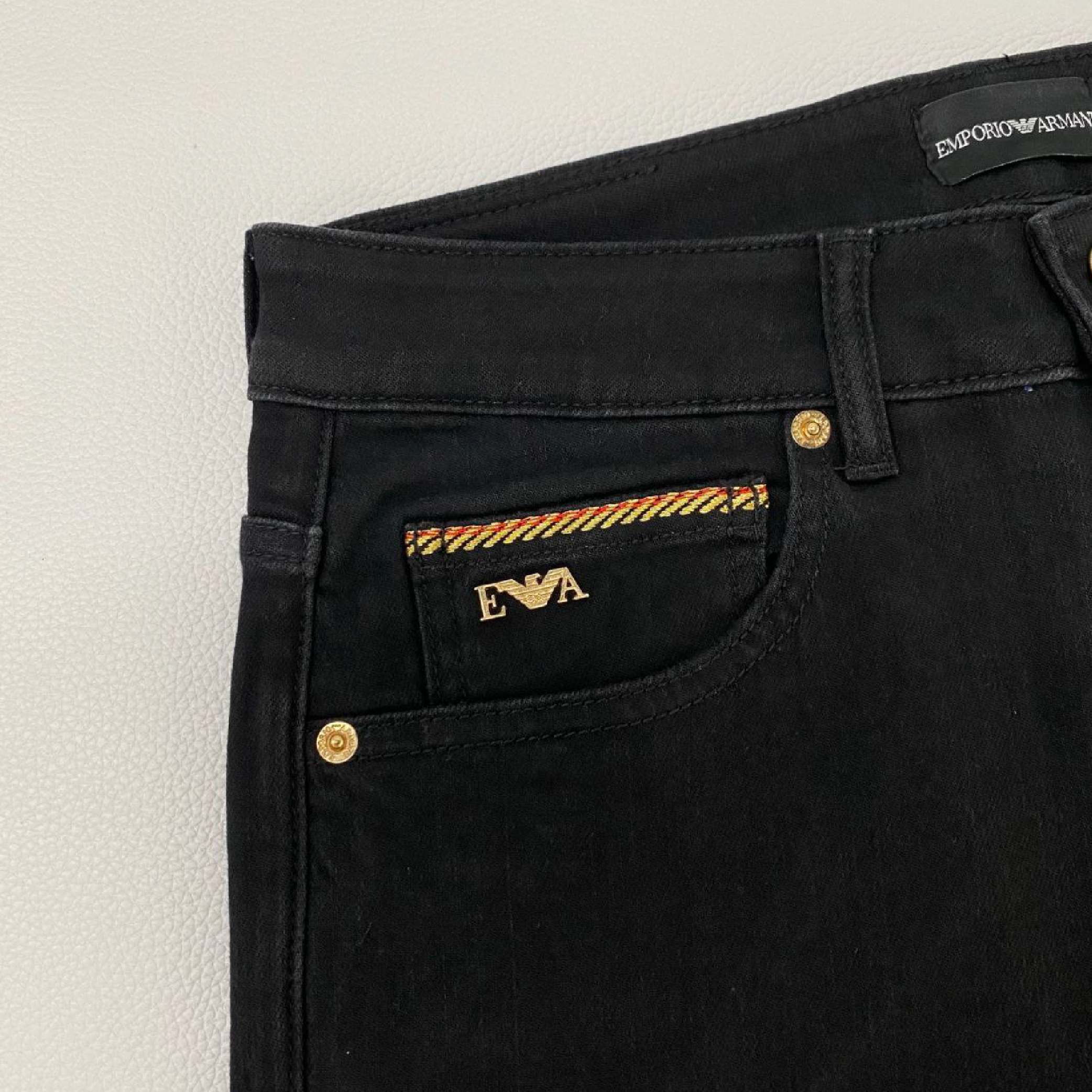 Emporio Armani Black Gold Logo Jeans-05