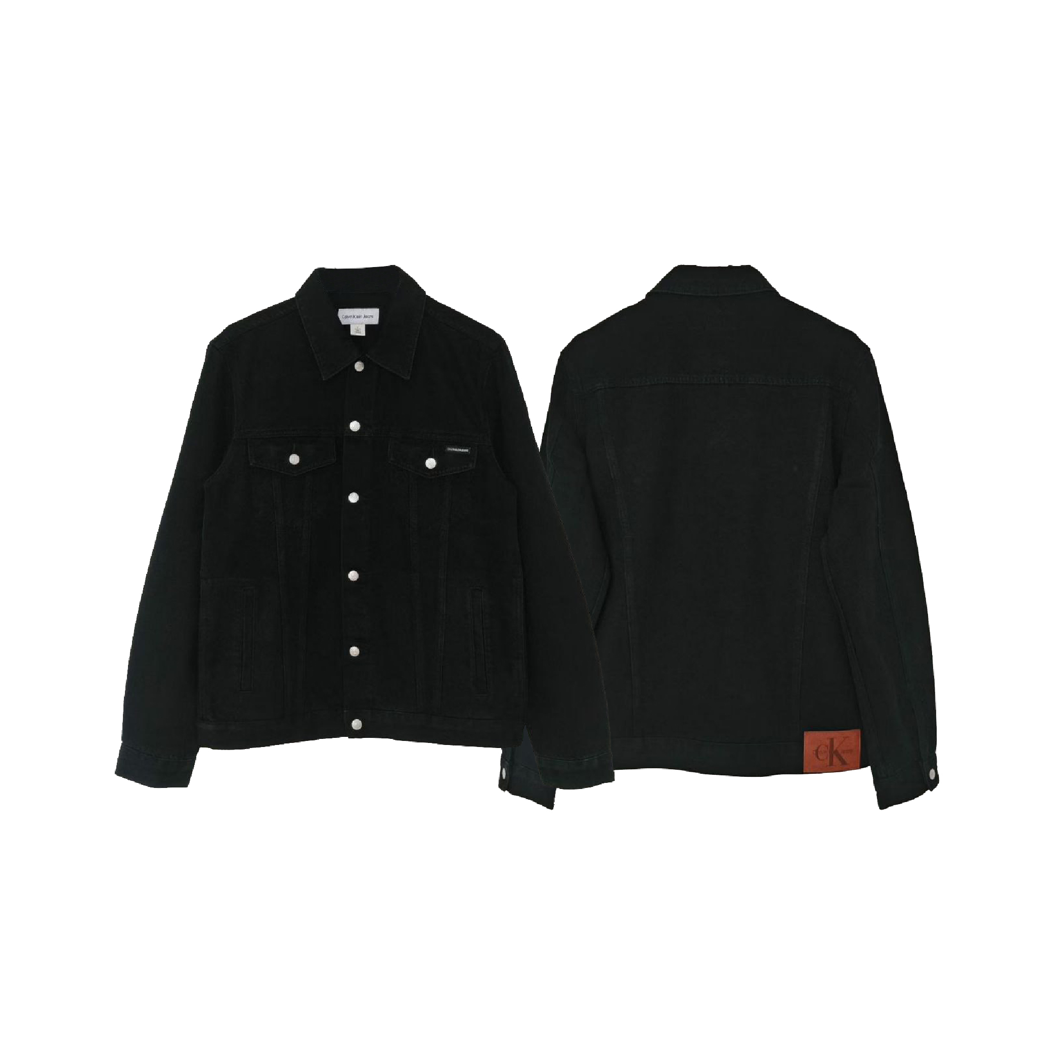 Calvin Klein Classic-Fit Black Denim Trucker Jacket-01