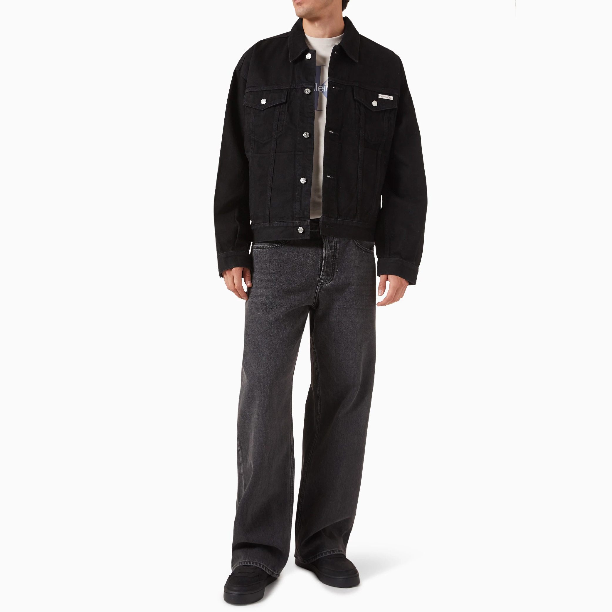Calvin Klein Classic-Fit Black Denim Trucker Jacket-07