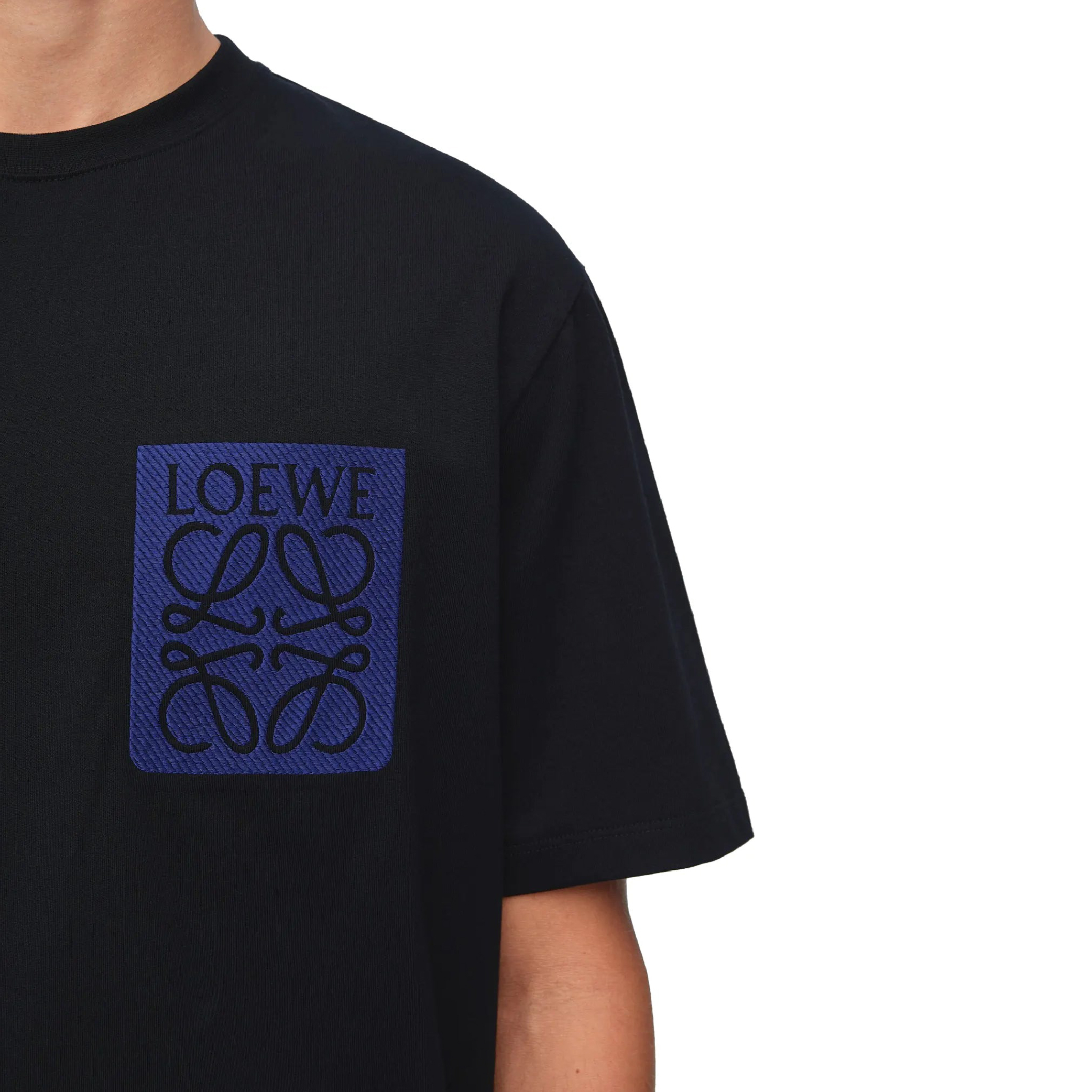 Loewe Anagram Fake Pocket Black Blue T Shirt-02
