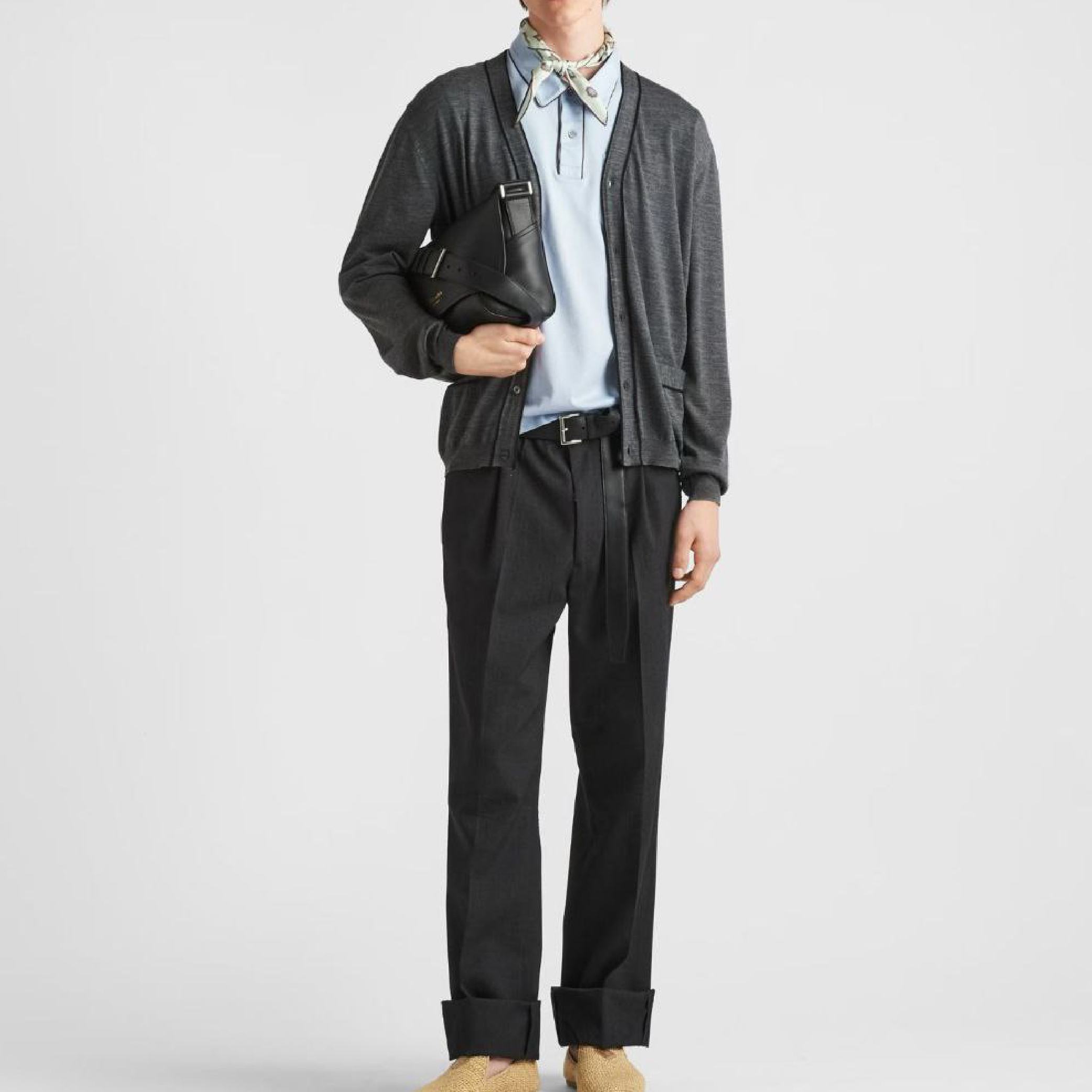 Prada Back Triangle Logo Boxy-Fit Wool-Knitted Cardigan-06
