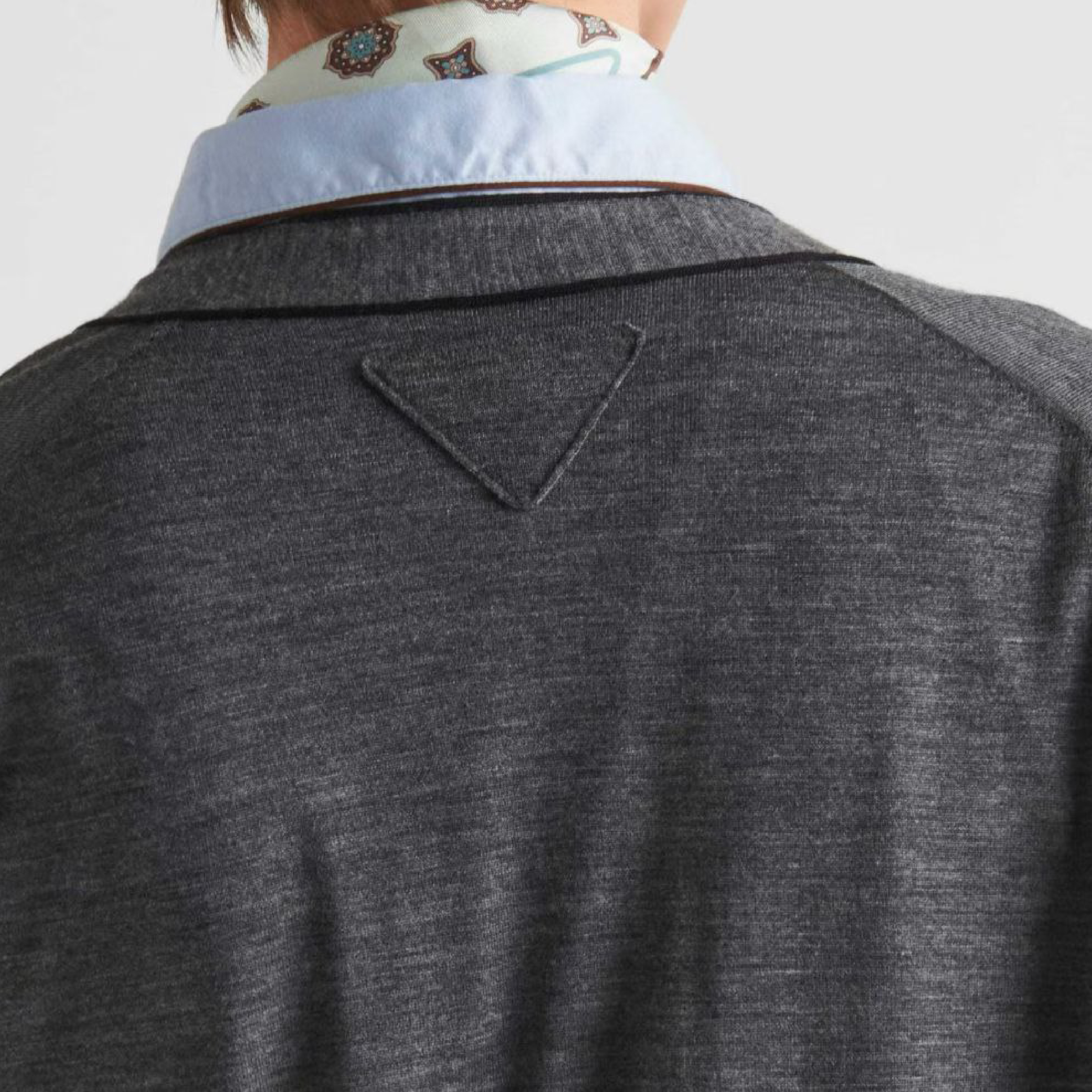 Prada Back Triangle Logo Boxy-Fit Wool-Knitted Cardigan-05