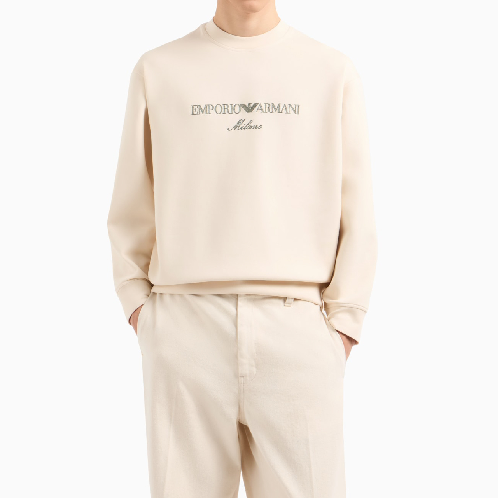 Emporio Armani Milano Embroidered Logo Crewneck Sweatshirt-09