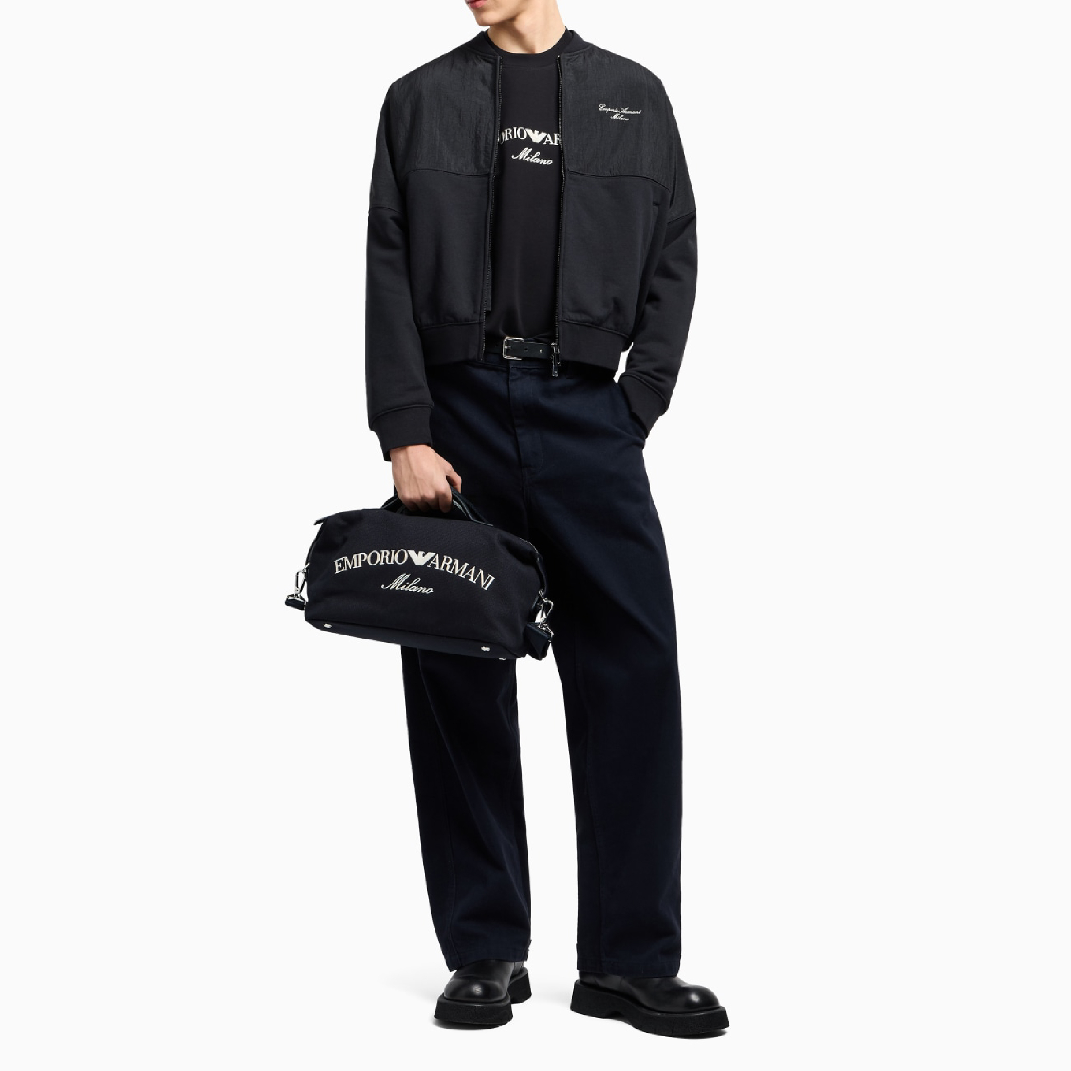 Emporio Armani Milano Embroidered Logo Crewneck Sweatshirt-08