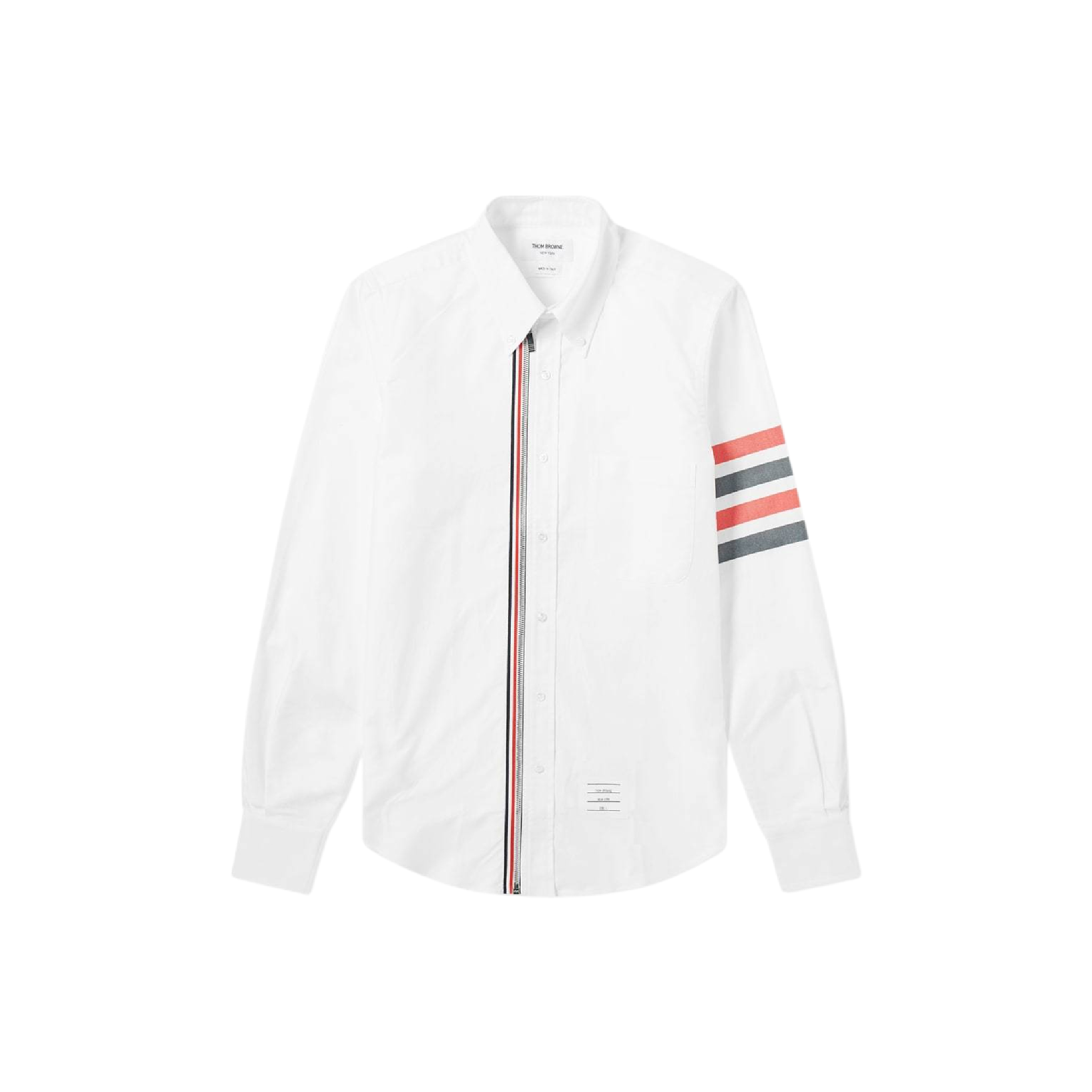 Thom Browne White Zip Front 4-Bar Shirt-01