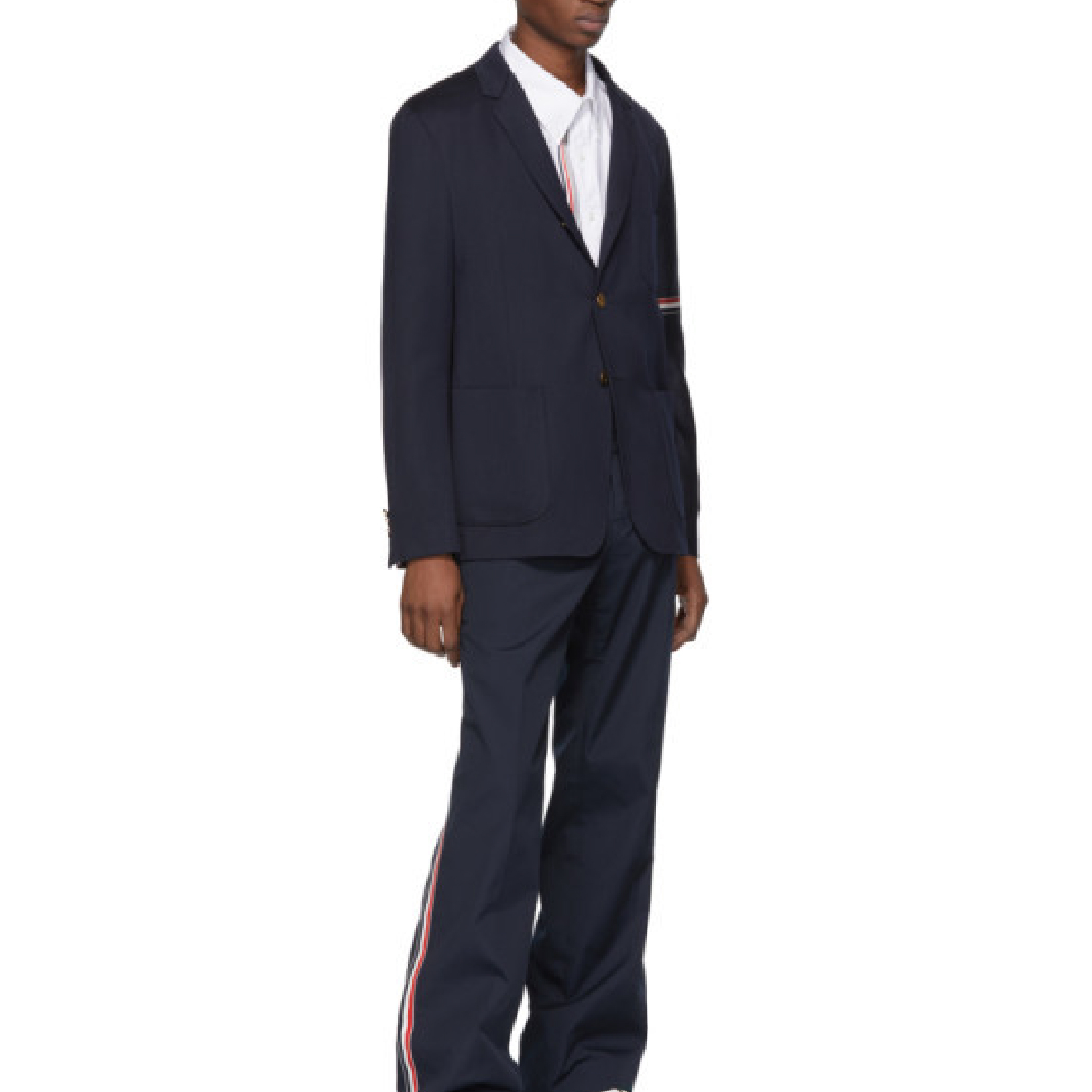 Thom Browne White Zip Front 4-Bar Shirt-05