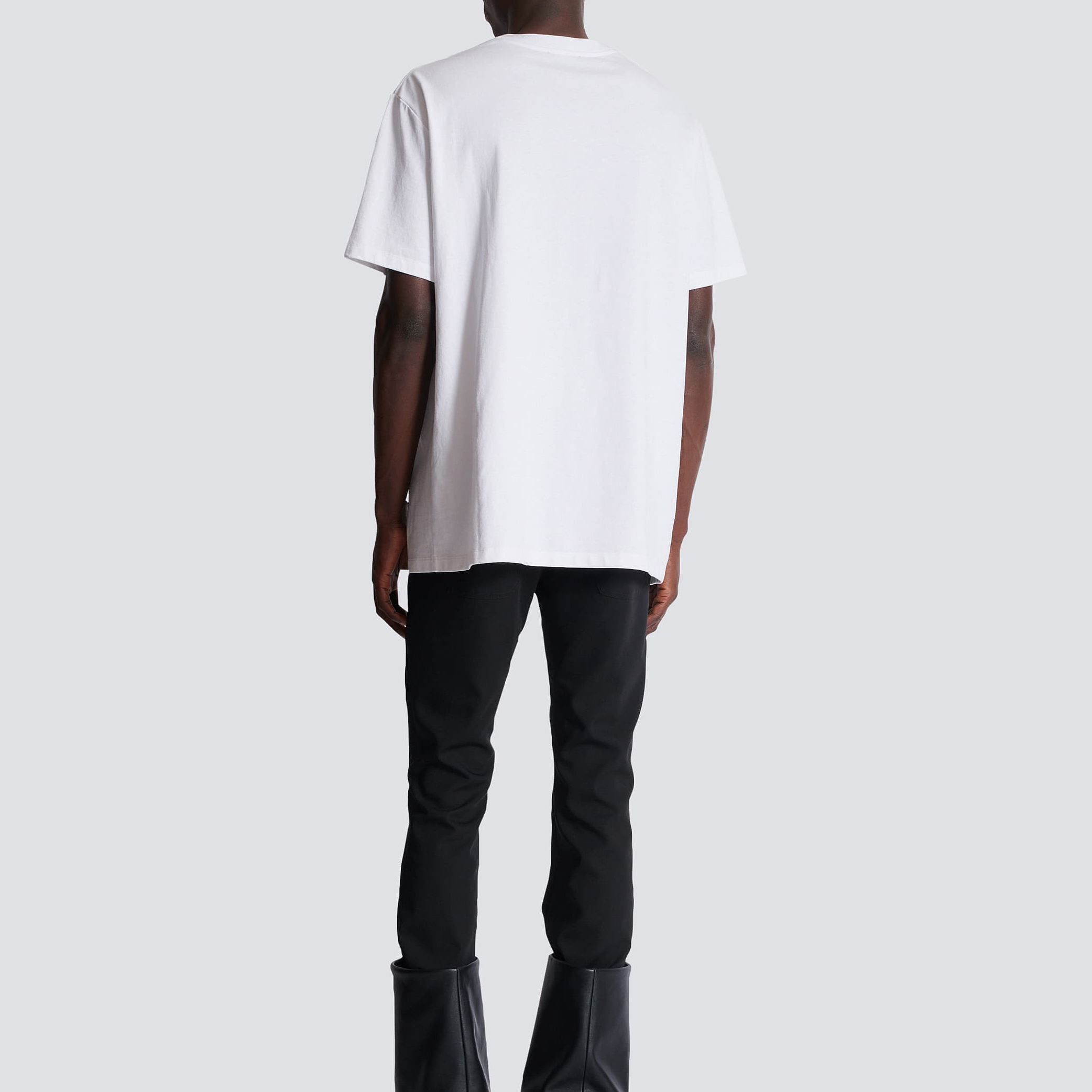 Balmain T-shirt with flocked Balmain Letter logo-06