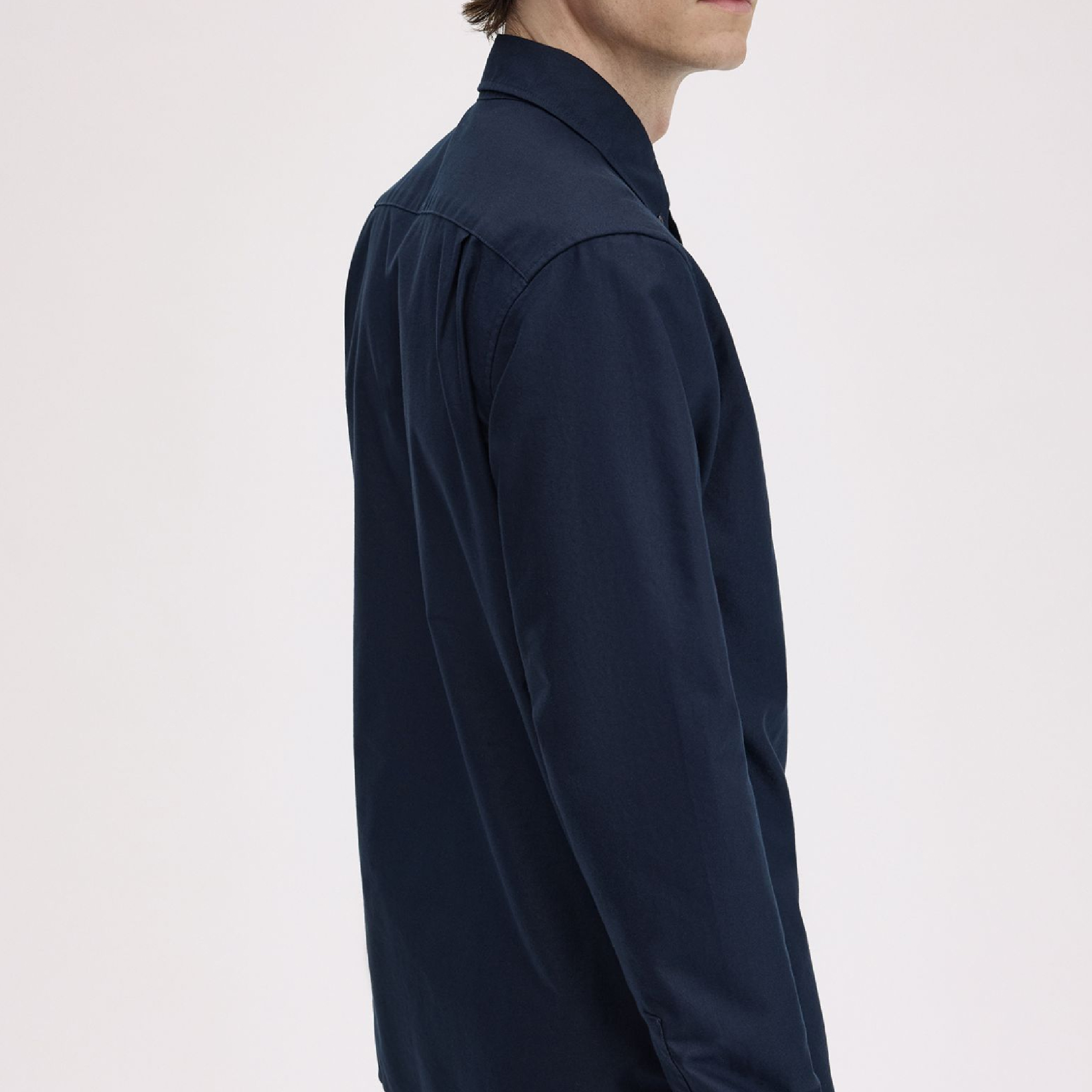 Fred Perry Dark Blue Cotton LS Collar Shirt-05