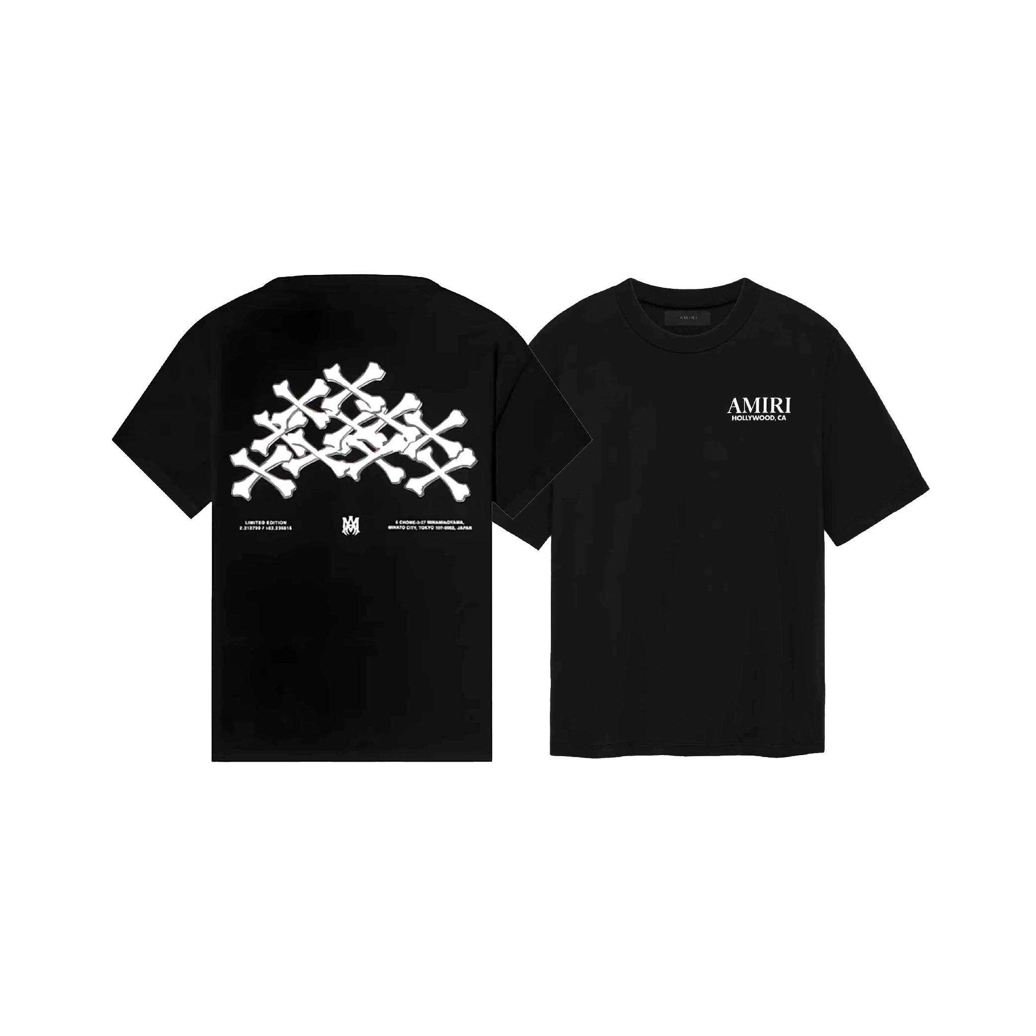 Amiri Bones Stacked T-Shirt in Black (1)