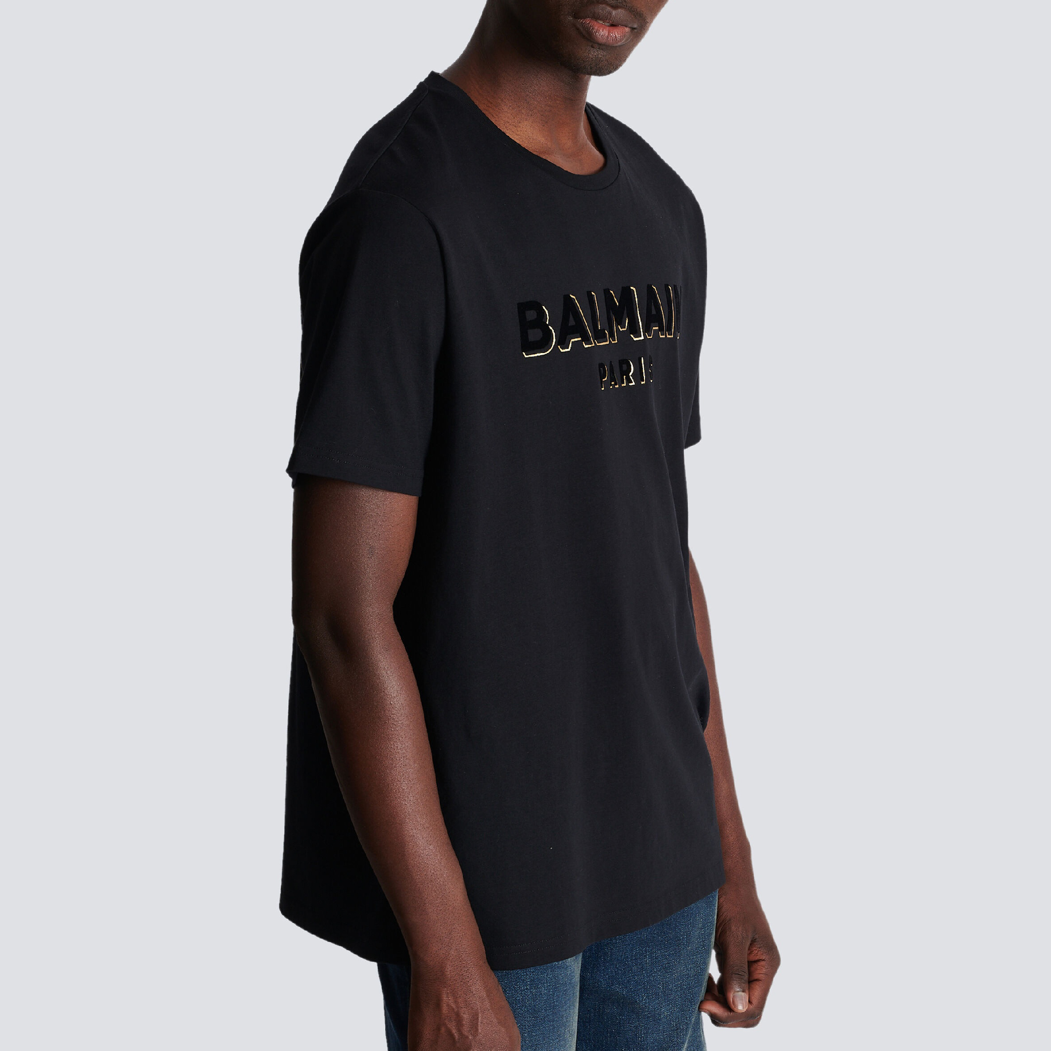 Balmain Metallic flocked Balmain T-shirt-04