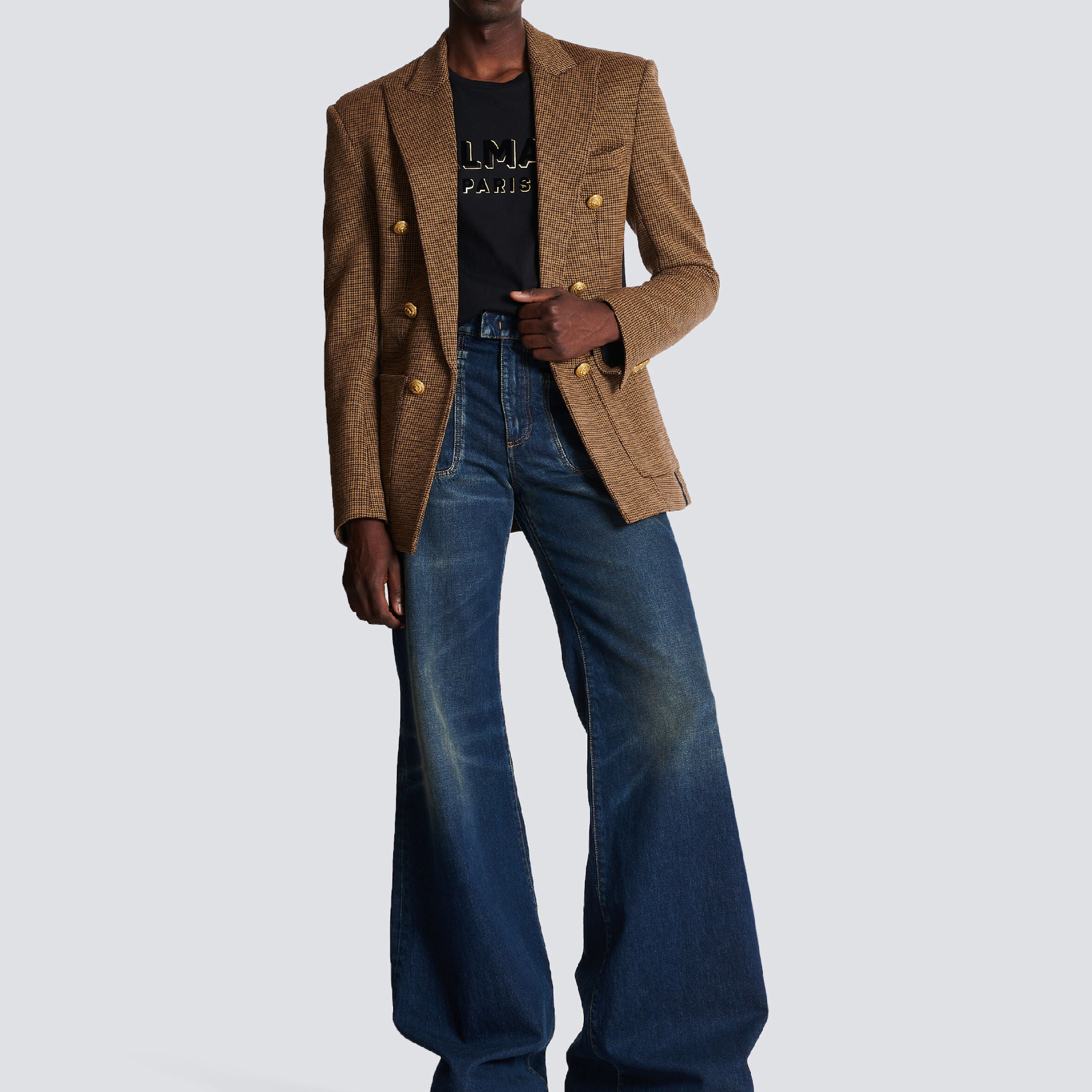 Balmain Metallic flocked Balmain T-shirt-07