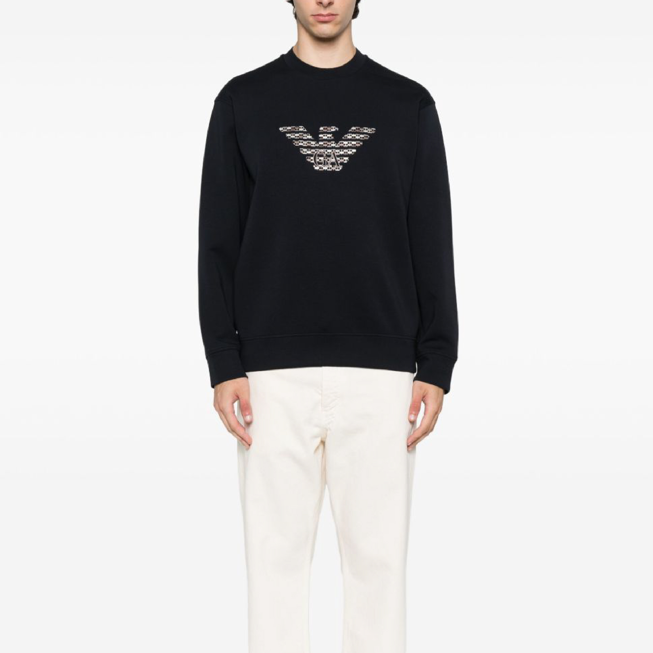 Emporio Armani eagle-emblem embroidered sweatshirt-05