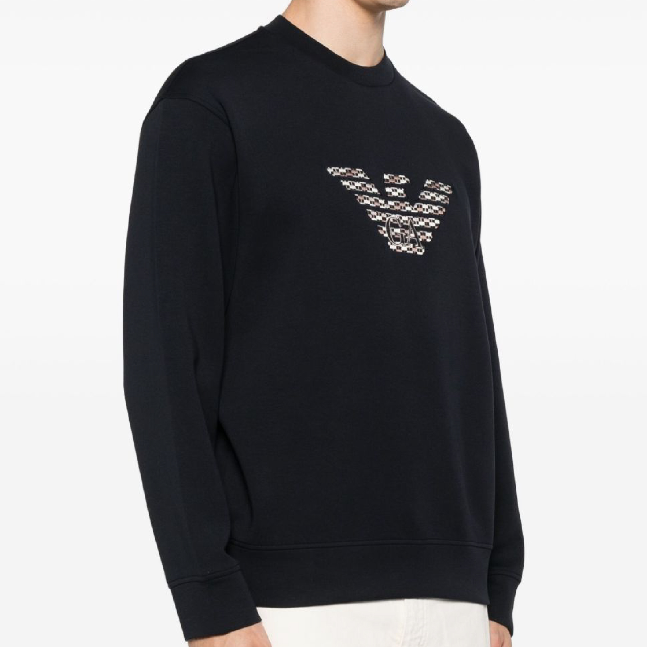 Emporio Armani eagle-emblem embroidered sweatshirt-03