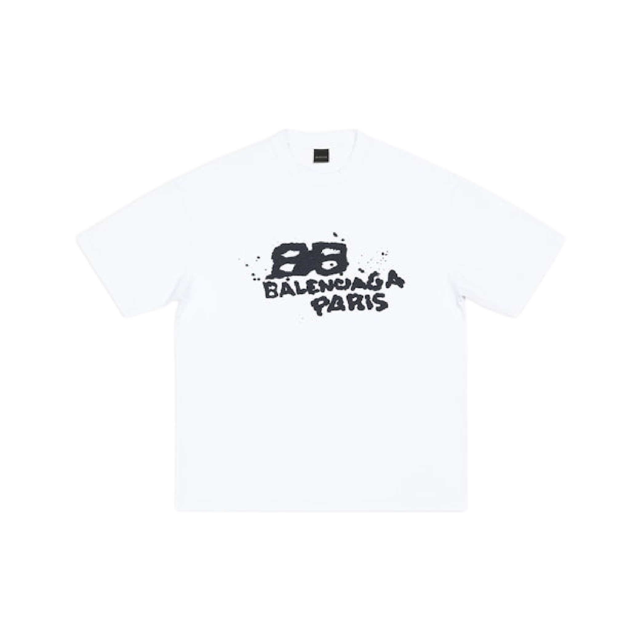 Balenciaga Hand Drawn BB Icon Medium Fit White Tee-02