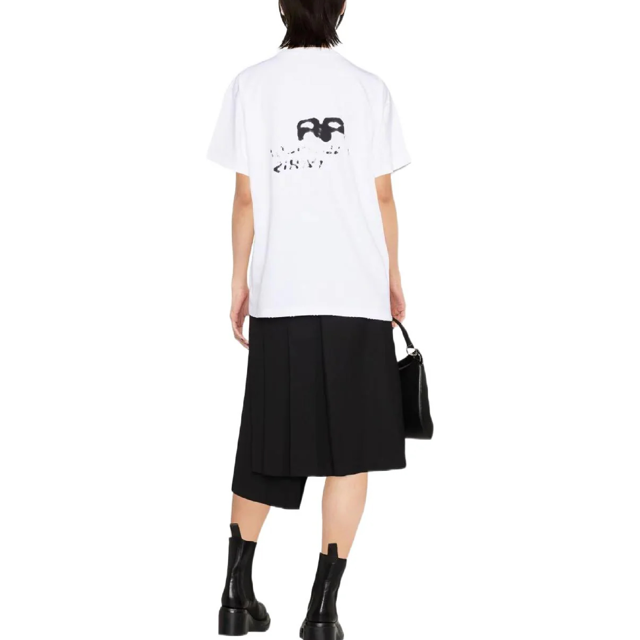 Balenciaga Hand Drawn BB Icon Medium Fit White Tee-05