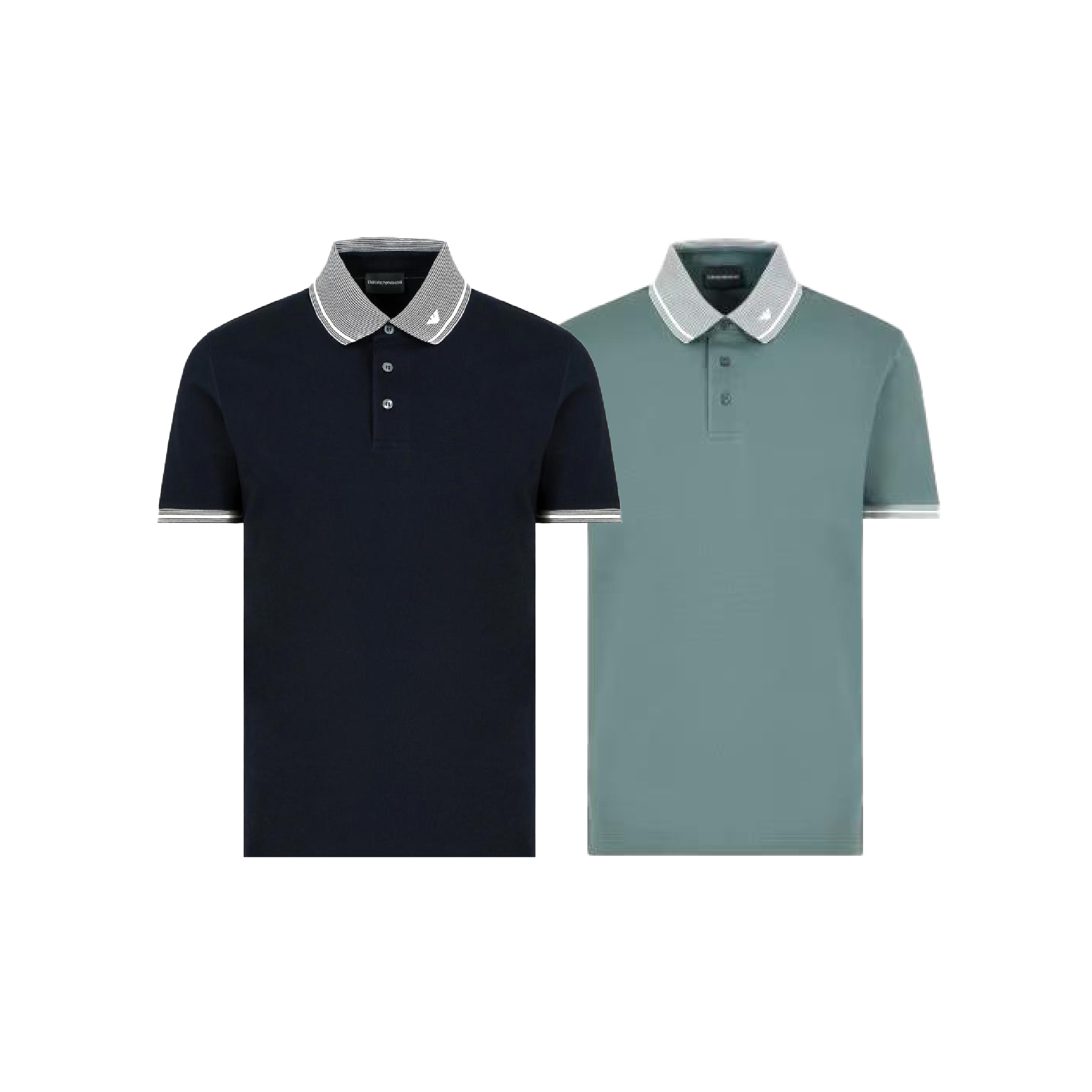 Emporio Armani Contrast Striped Collar & Cuff Polo-01