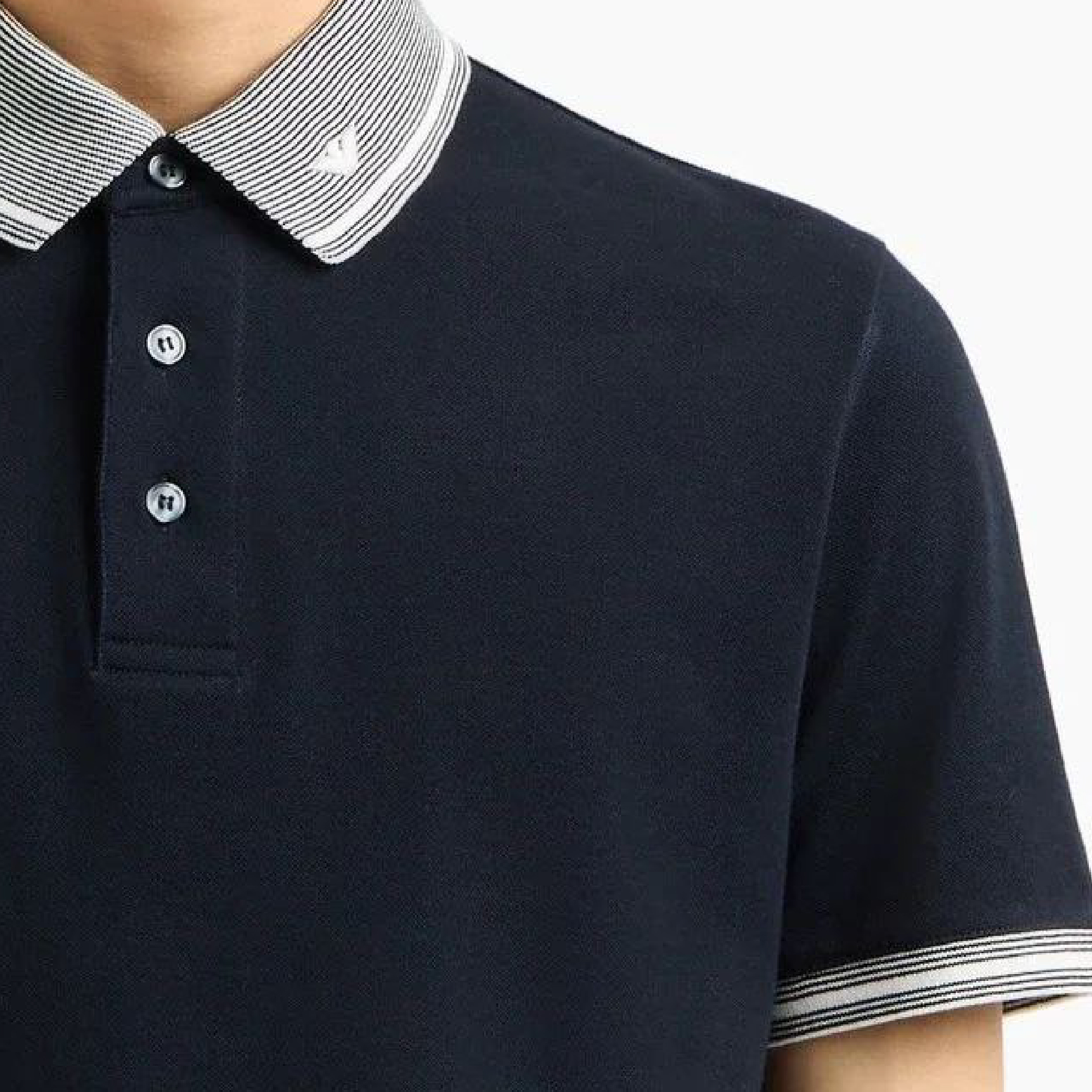 Emporio Armani Contrast Striped Collar & Cuff Polo-07
